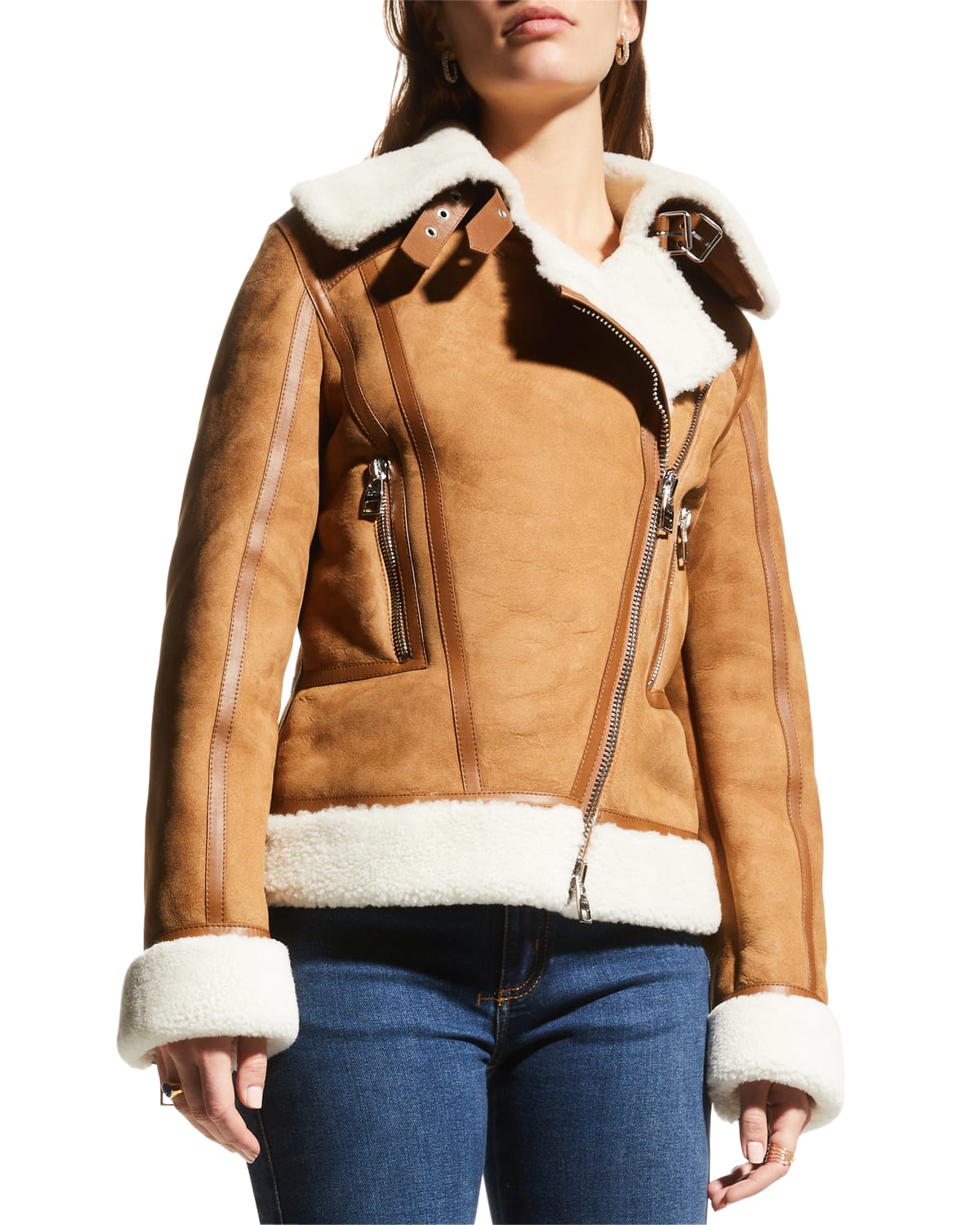 Alexander McQueen Leather Shearling-Lined Jacket