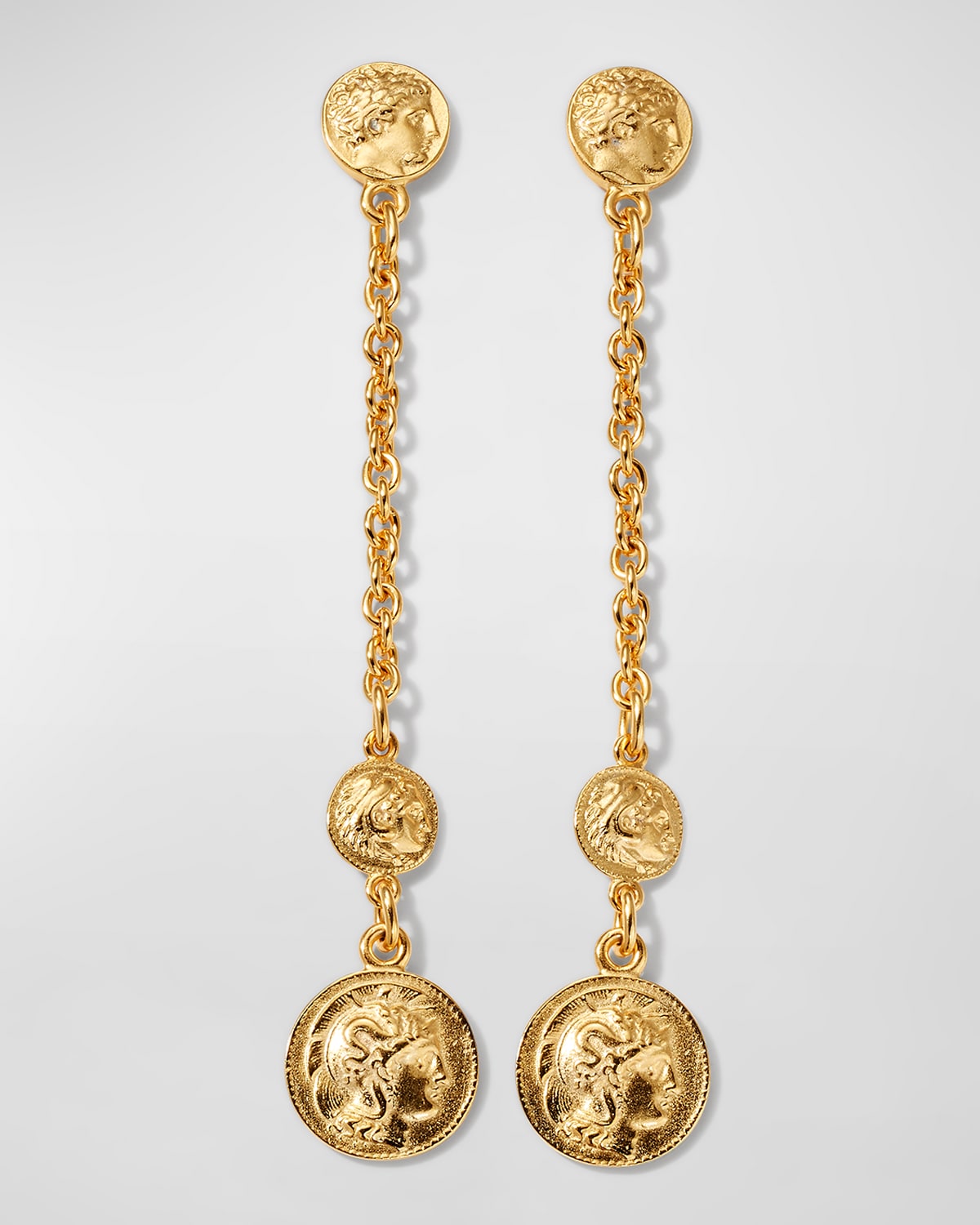 Ben-amun Roman Drop Chain Earrings In Gold