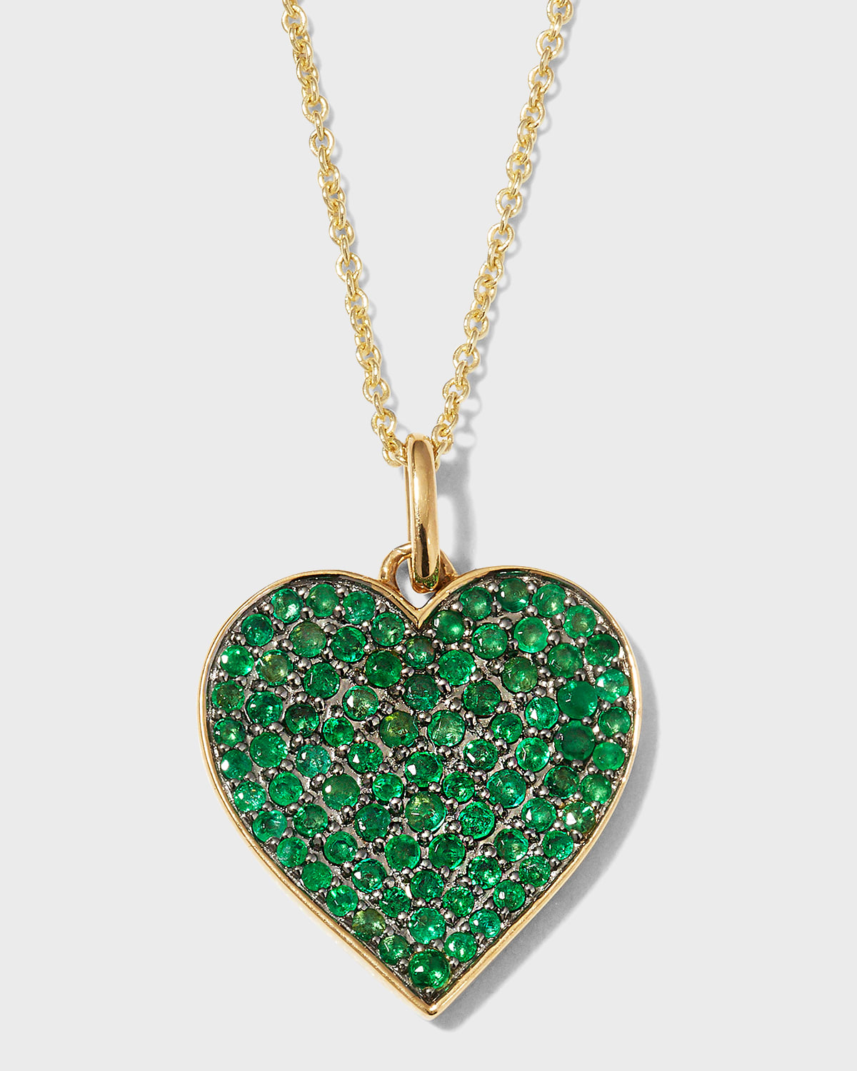 Sydney Evan 14k Yellow Gold Xl Emerald Heart Pendant Necklace