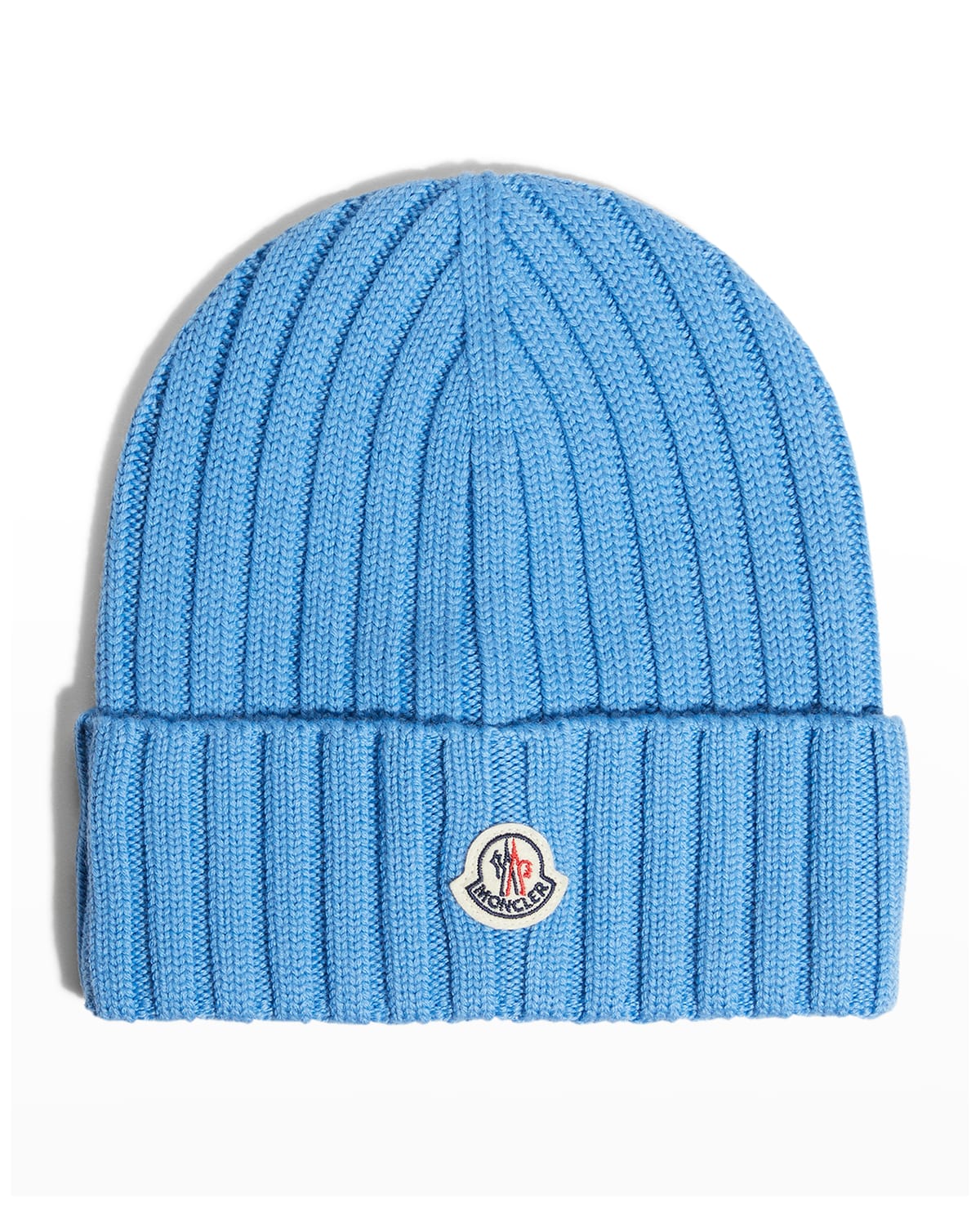 MONCLER VIRGIN WOOL RIB-KNIT BEANIE