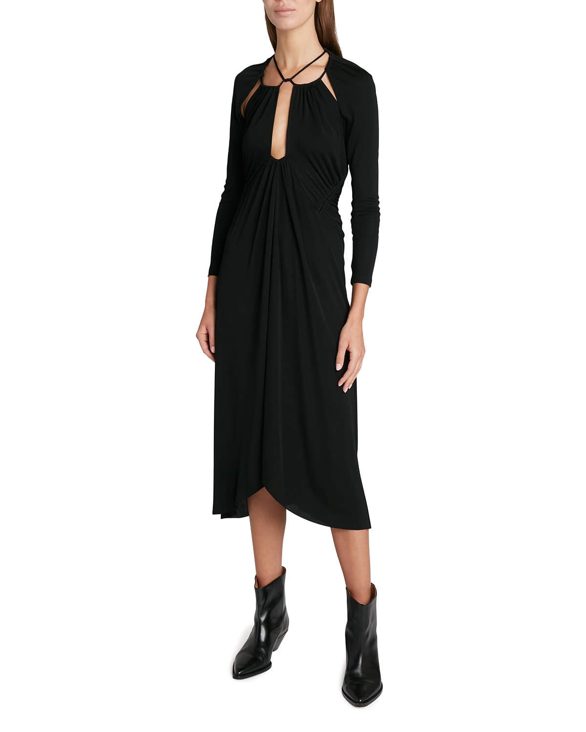 Isabel Marant Jadessi Strappy Ruched Cutout Midi Dress