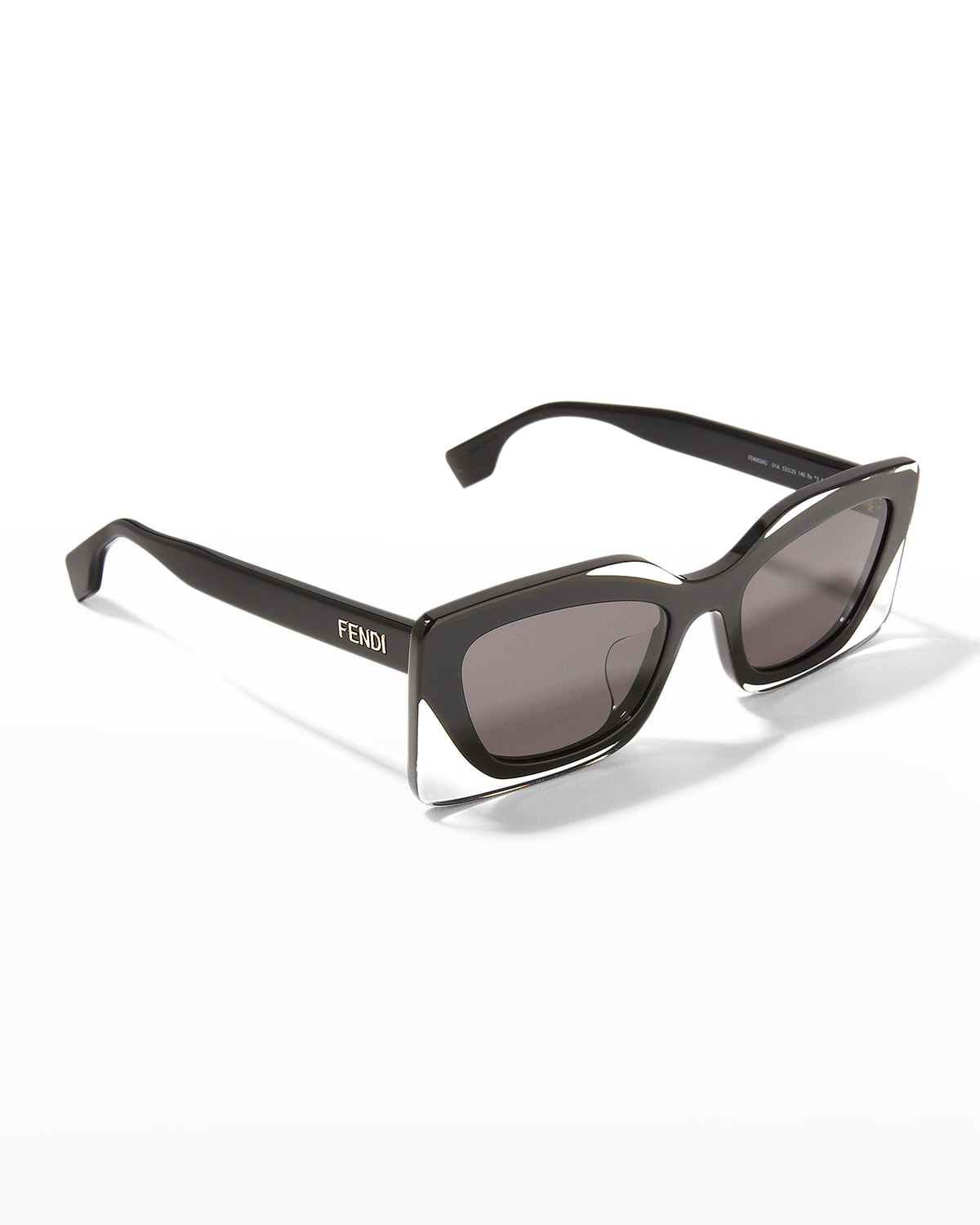 Acuia - Sunglasses FENDI - FF 0438/S Yellow/Gold 001 1 - These black  acetate sunglasses from are fitted with black lenses and offer a  rectangular shape - Sunglasses