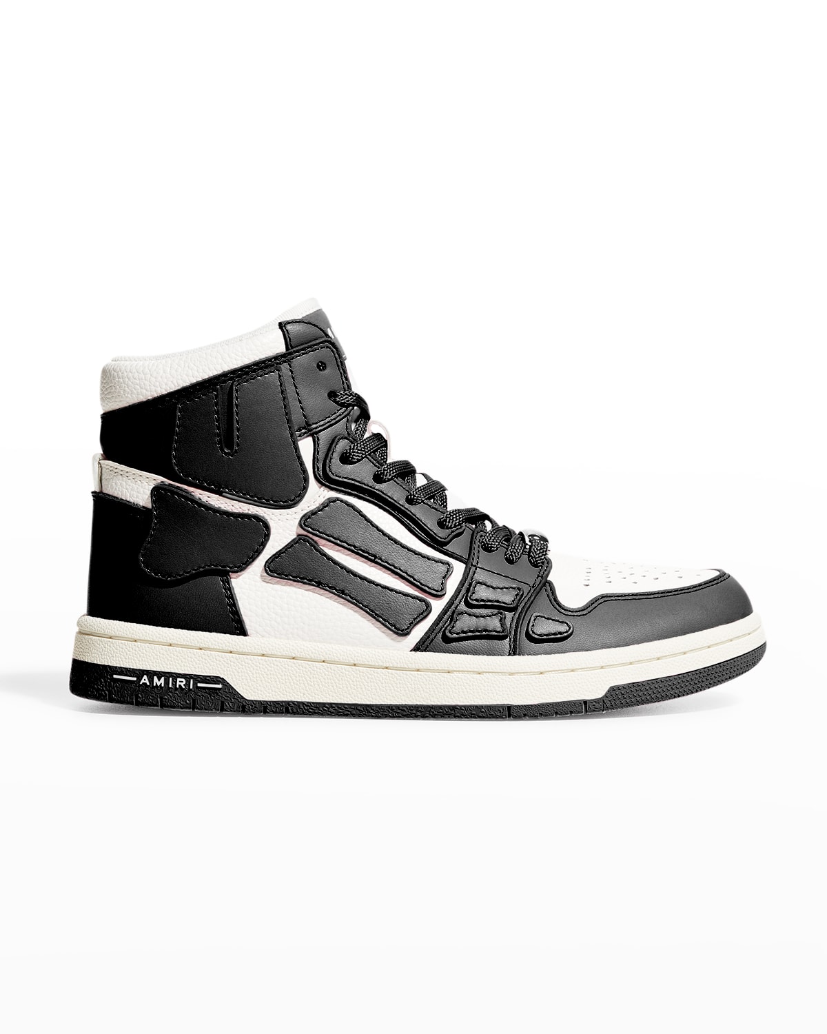 Amiri Skel Bicolor Leather High-Top Sneakers
