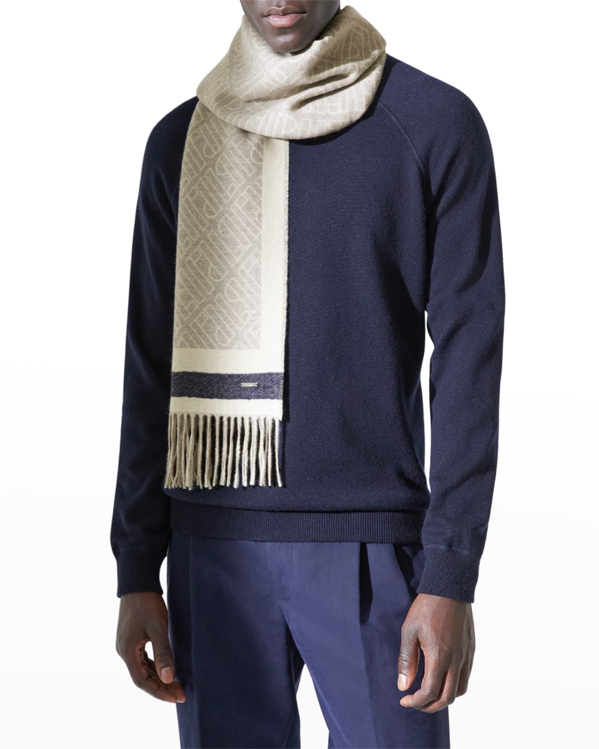 Loro Piana Lp Logo Outline Cashmere Scarf