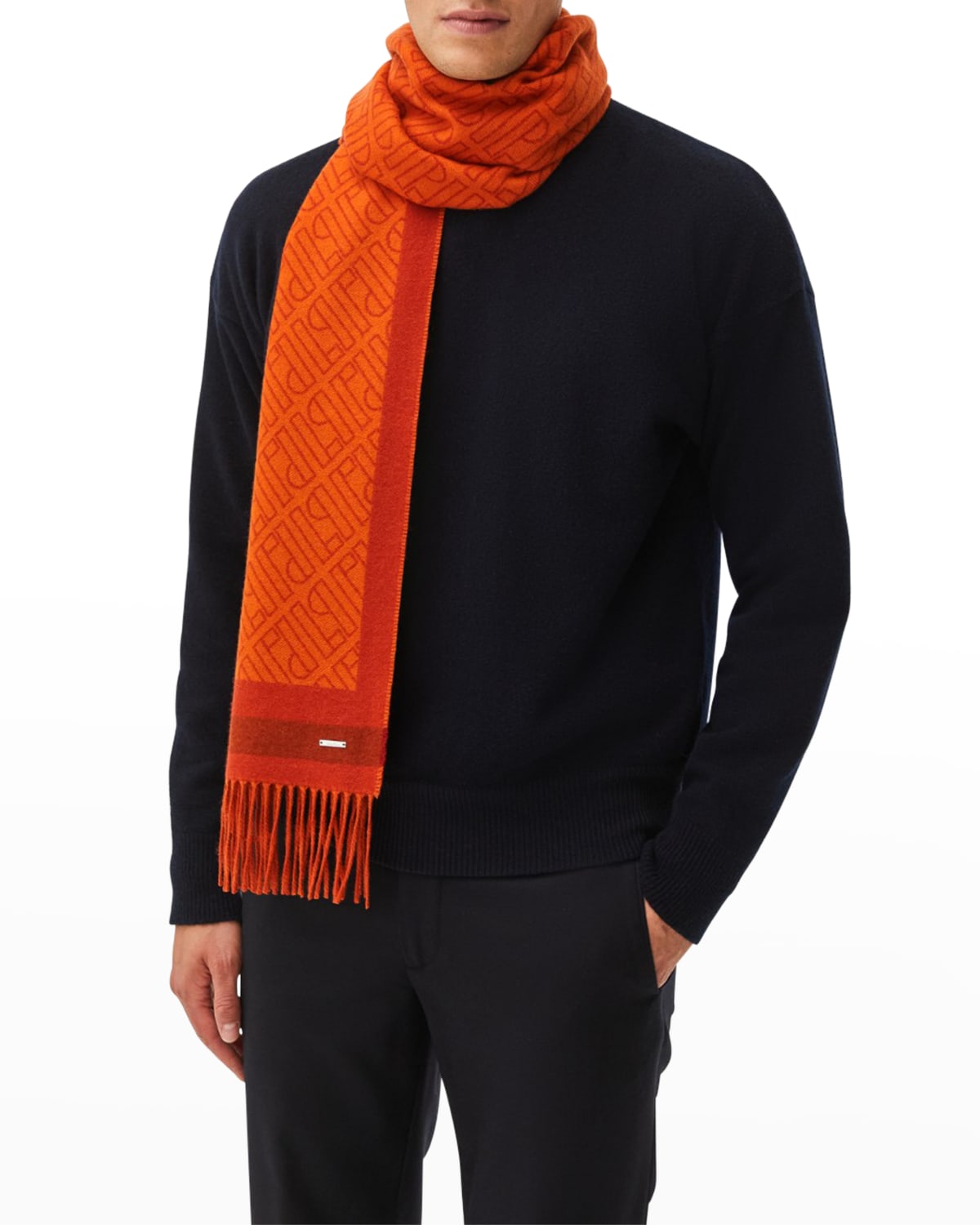 Loro Piana Lp Logo Outline Cashmere Scarf