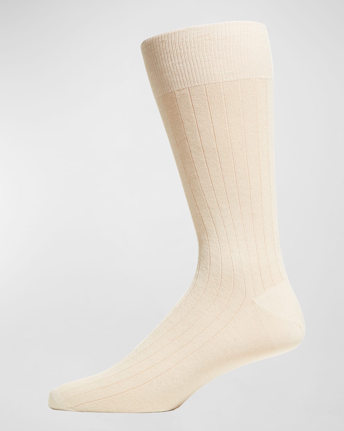 Neiman Marcus Men's 100% Cashmere Crew Socks In Cream