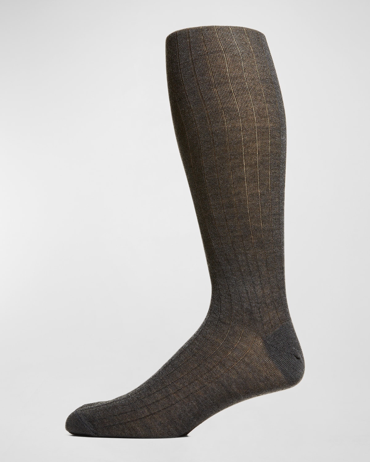 Neiman Marcus Men's 100% Cashmere Knee-high Socks In Charcoal