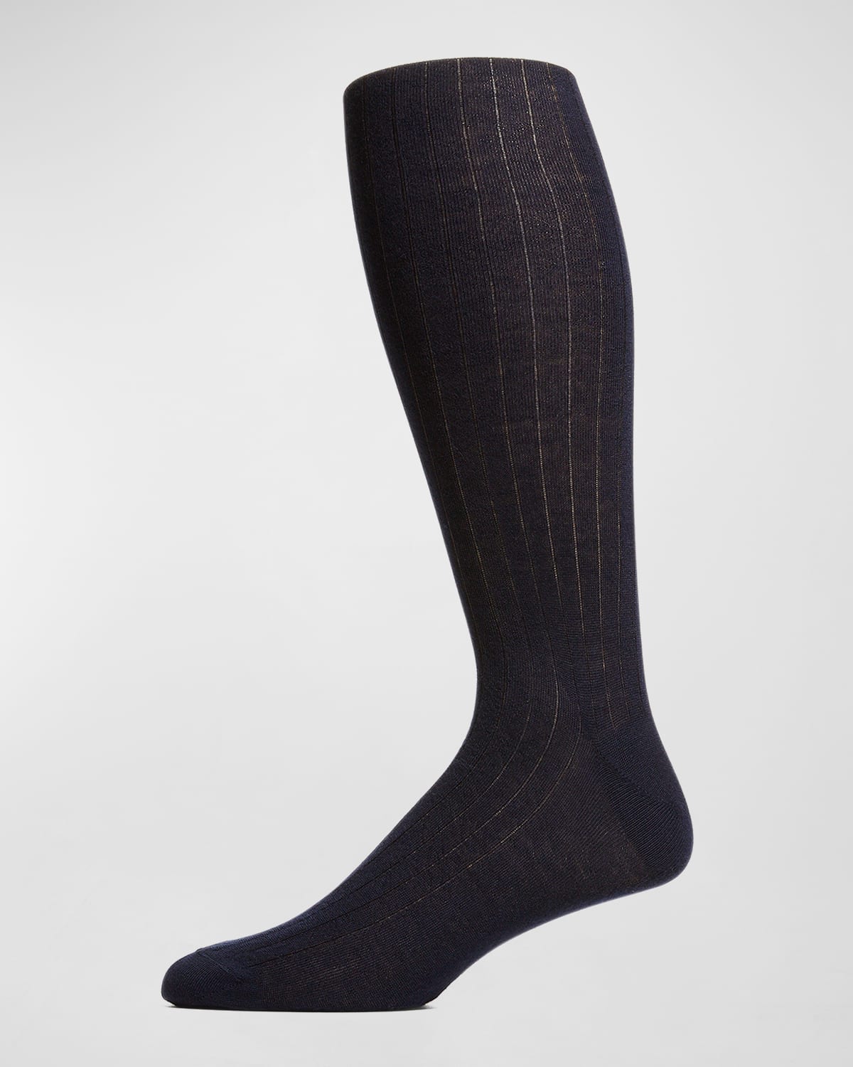 Neiman Marcus Men's 100% Cashmere Knee-high Socks In Navy