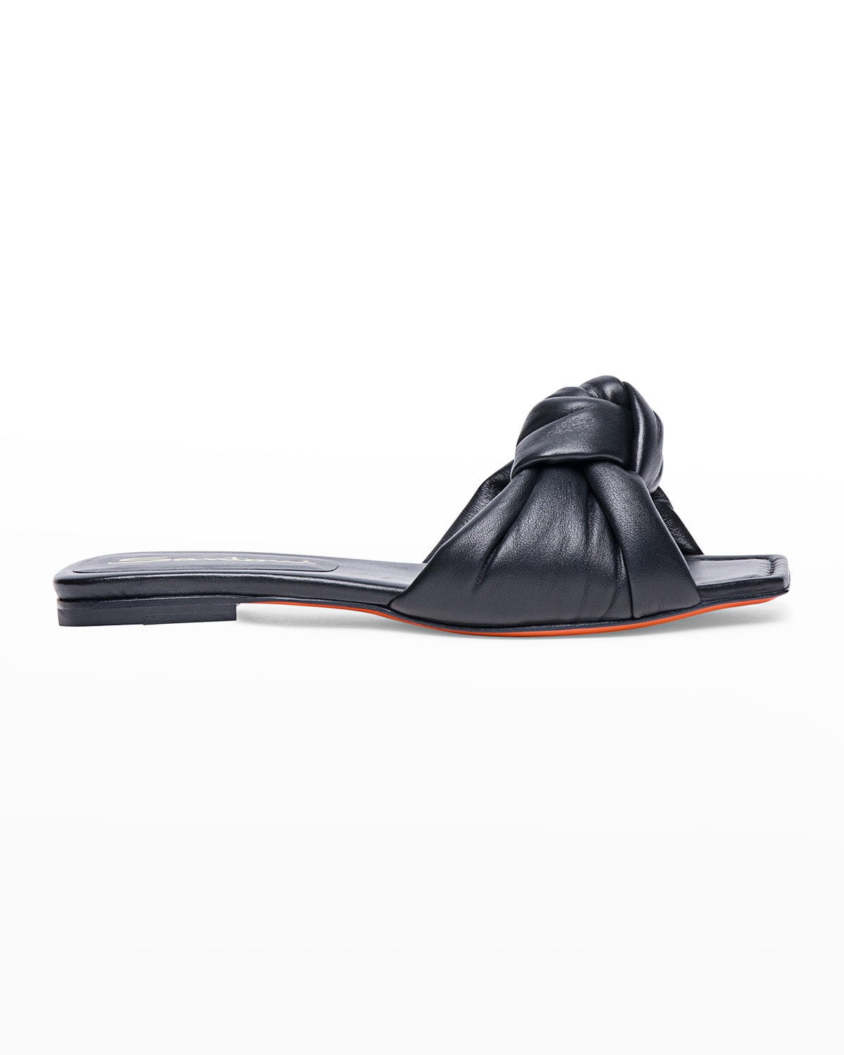 Santoni Freeze Knot Flat Slide Sandals In Black