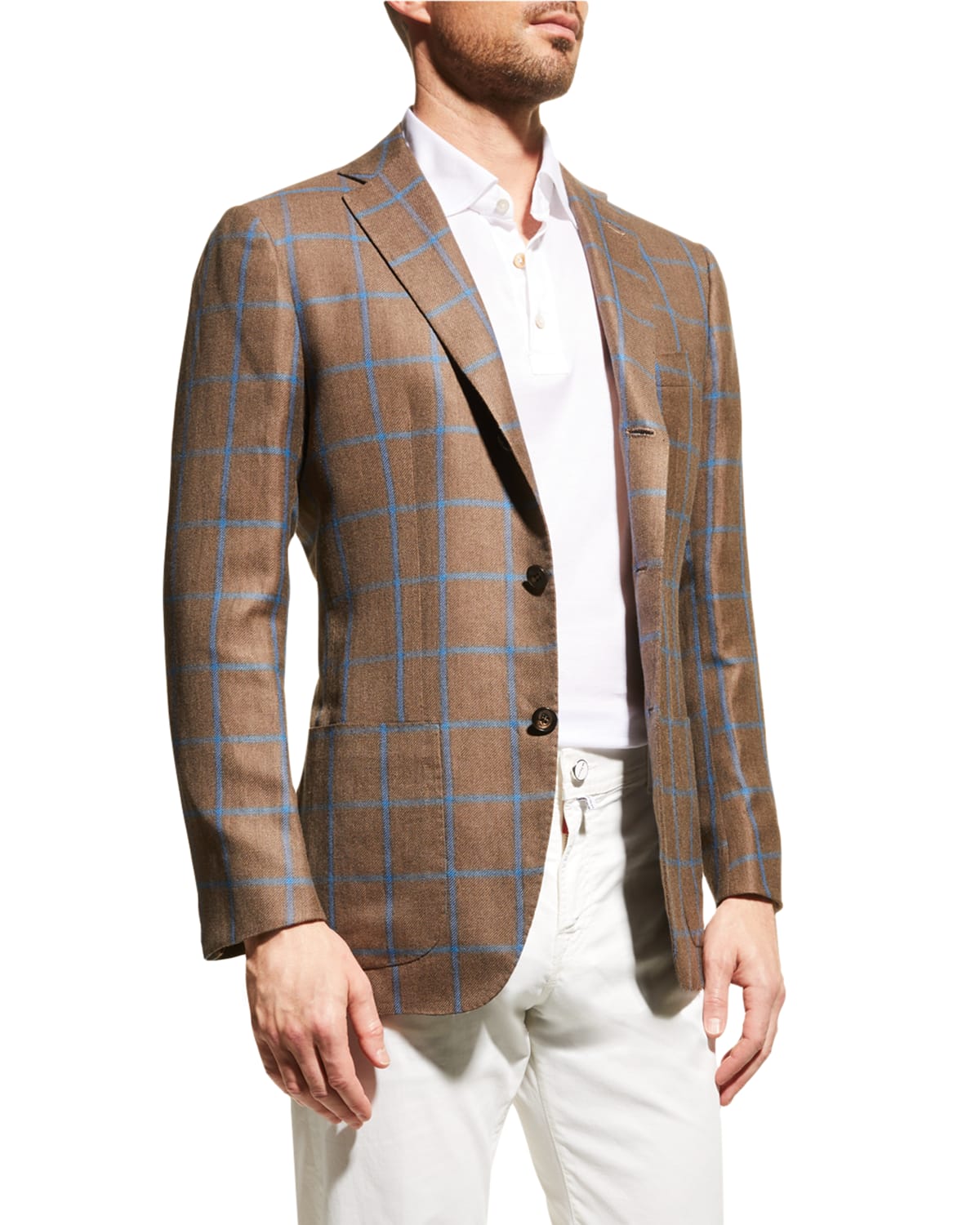 Kiton Men s Windowpane Cashmere Blend Sport Jacket Smart Closet