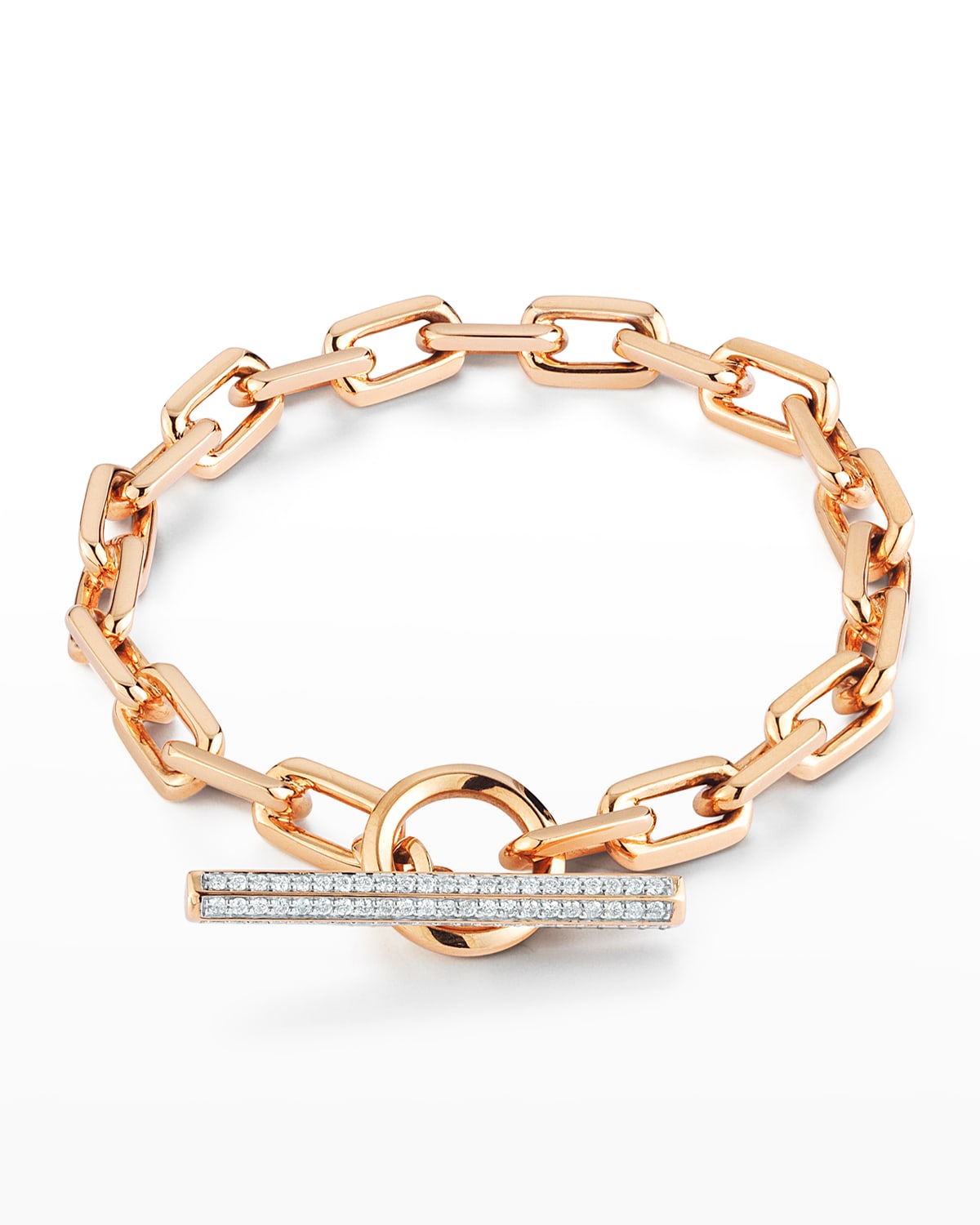 WALTERS FAITH 18K ROSE GOLD AND DIAMOND CHAIN LINK TOGGLE BRACELET