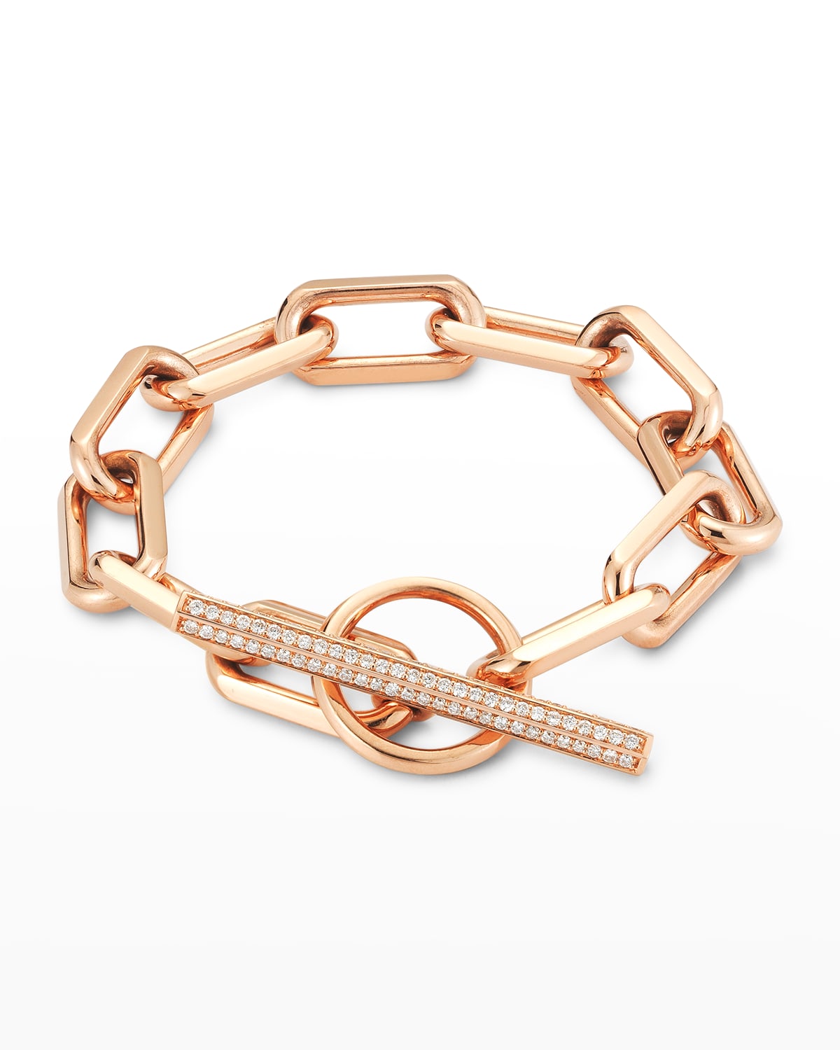 Walters Faith 18k Rose Gold And Diamond Jumbo Chain Link Toggle Bracelet