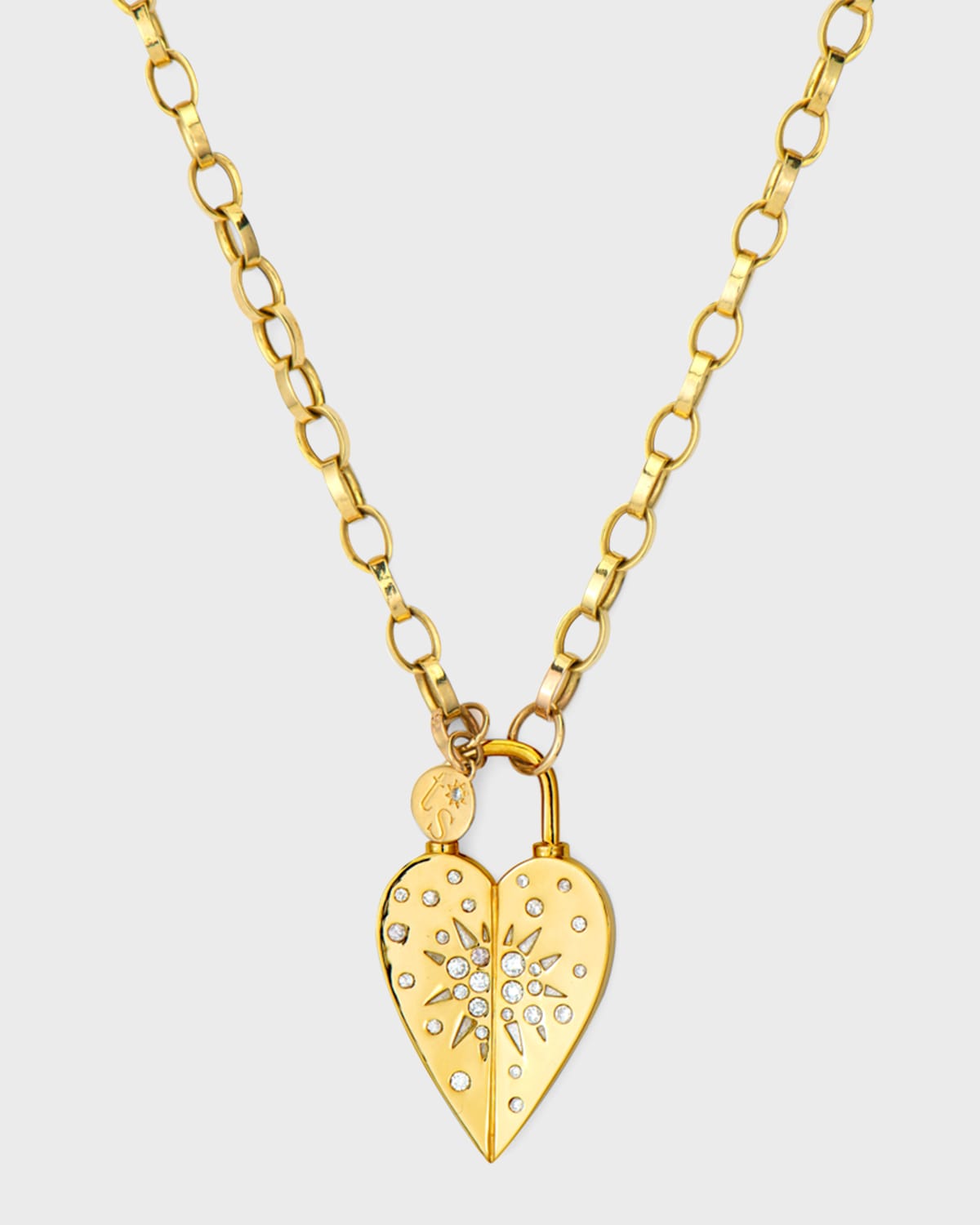 14k Yellow Gold Diamond Love Heart Pendant