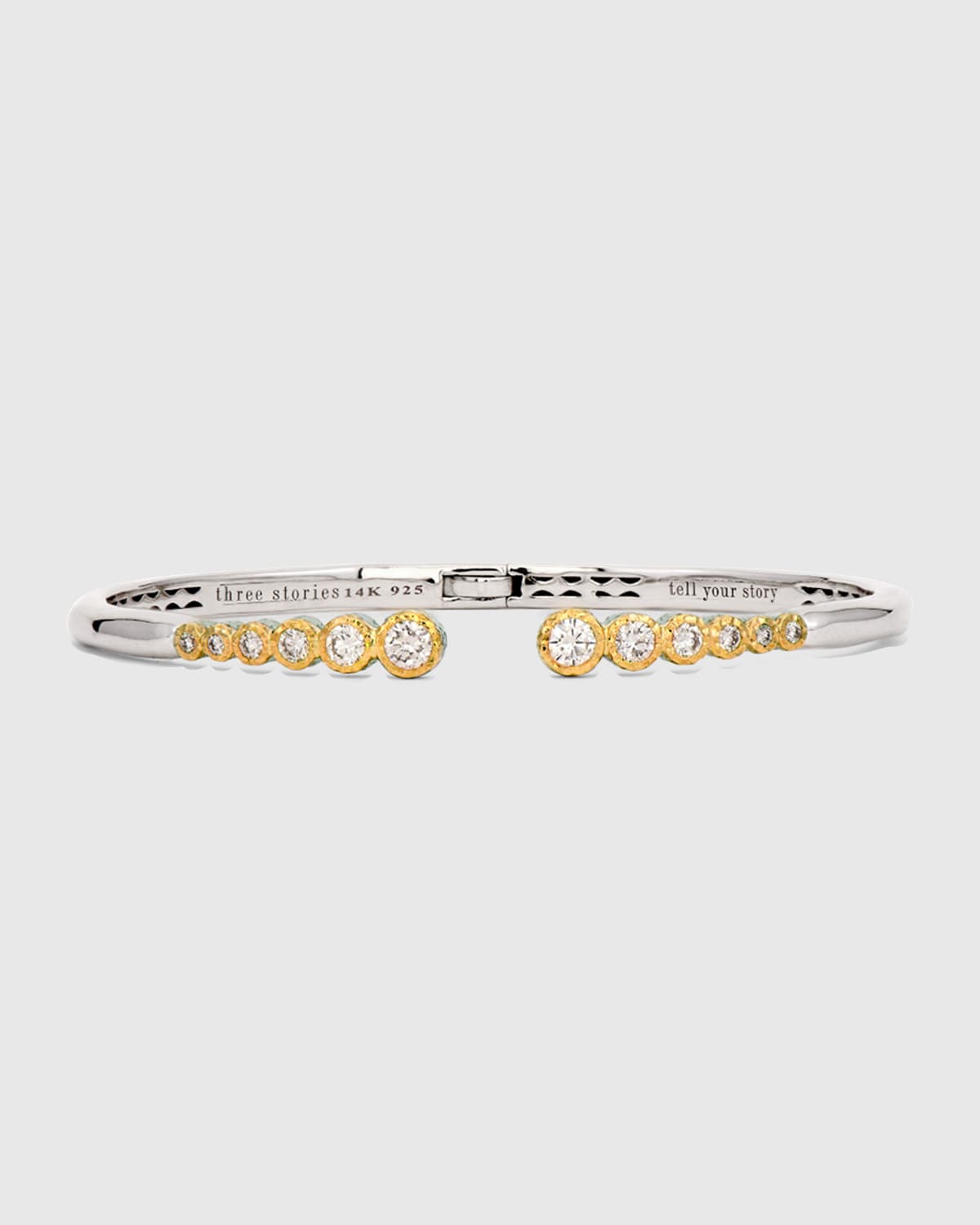 Two-Tone Classic Open Bezel-Set Diamond Bracelet