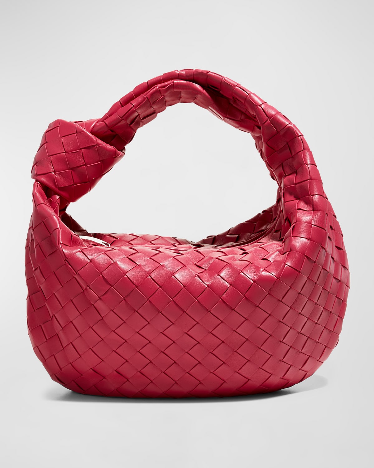 Bottega Veneta Jodie Teen Intrecciato Napa Shoulder Bag In Cranberry
