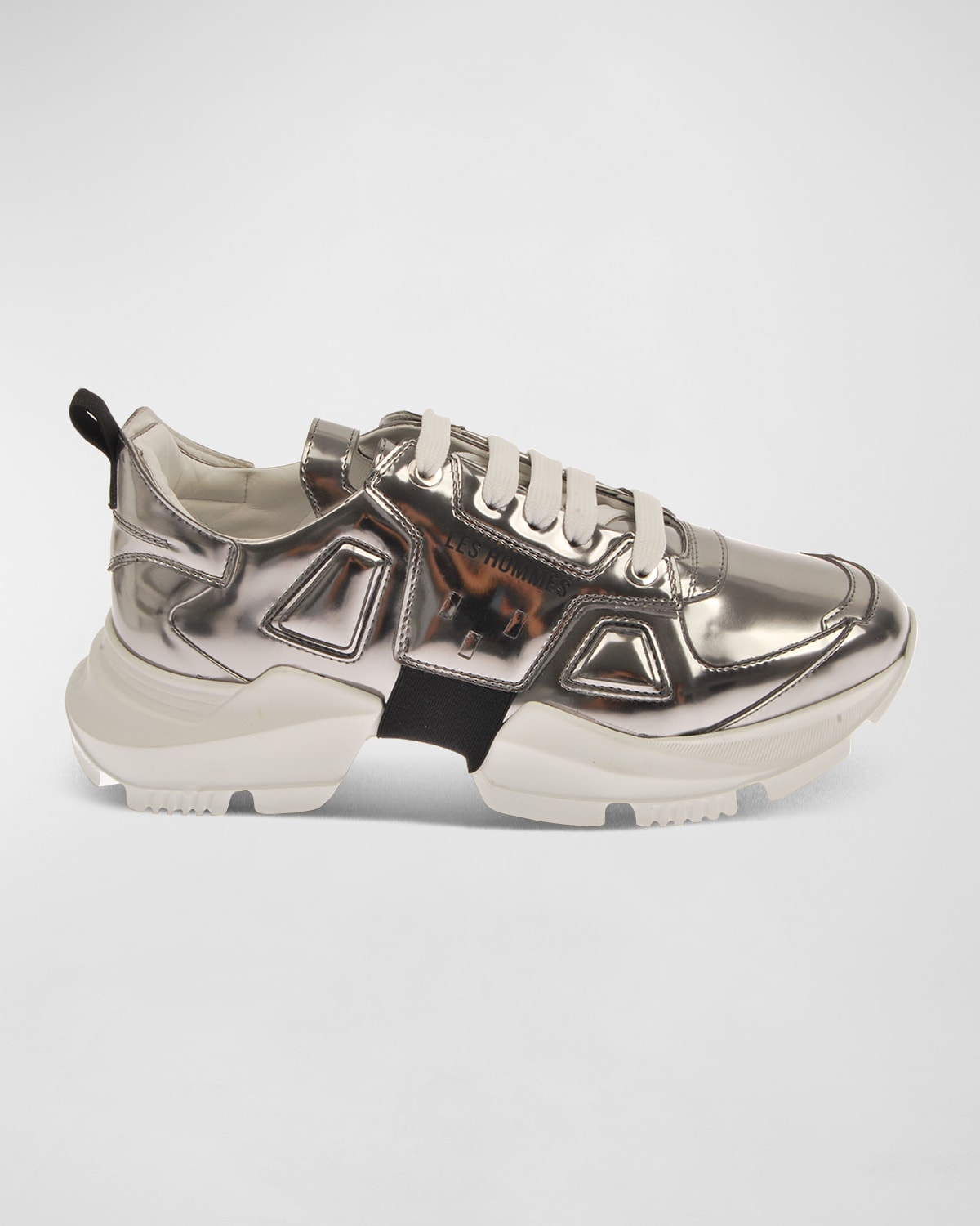 Les Hommes Men's Metallic Chunky Low-top Sneakers In Silver | ModeSens