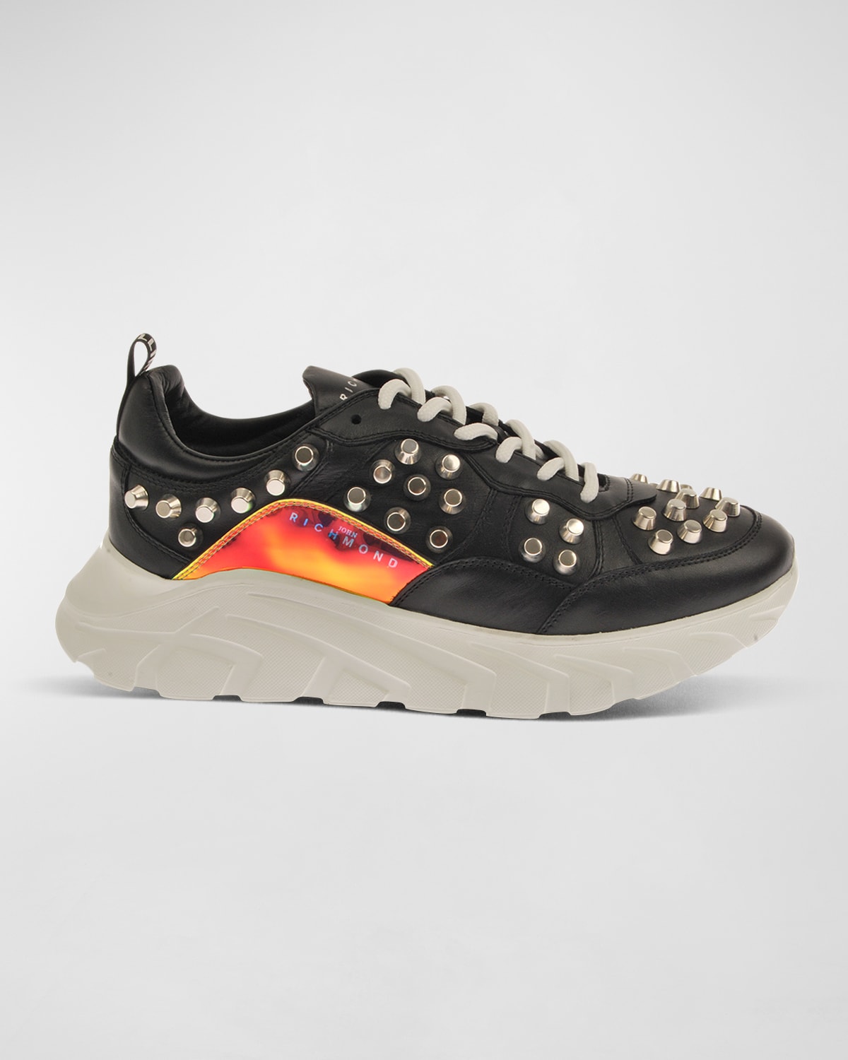 Men's Allover Studded Leather Low-Top Sneakers