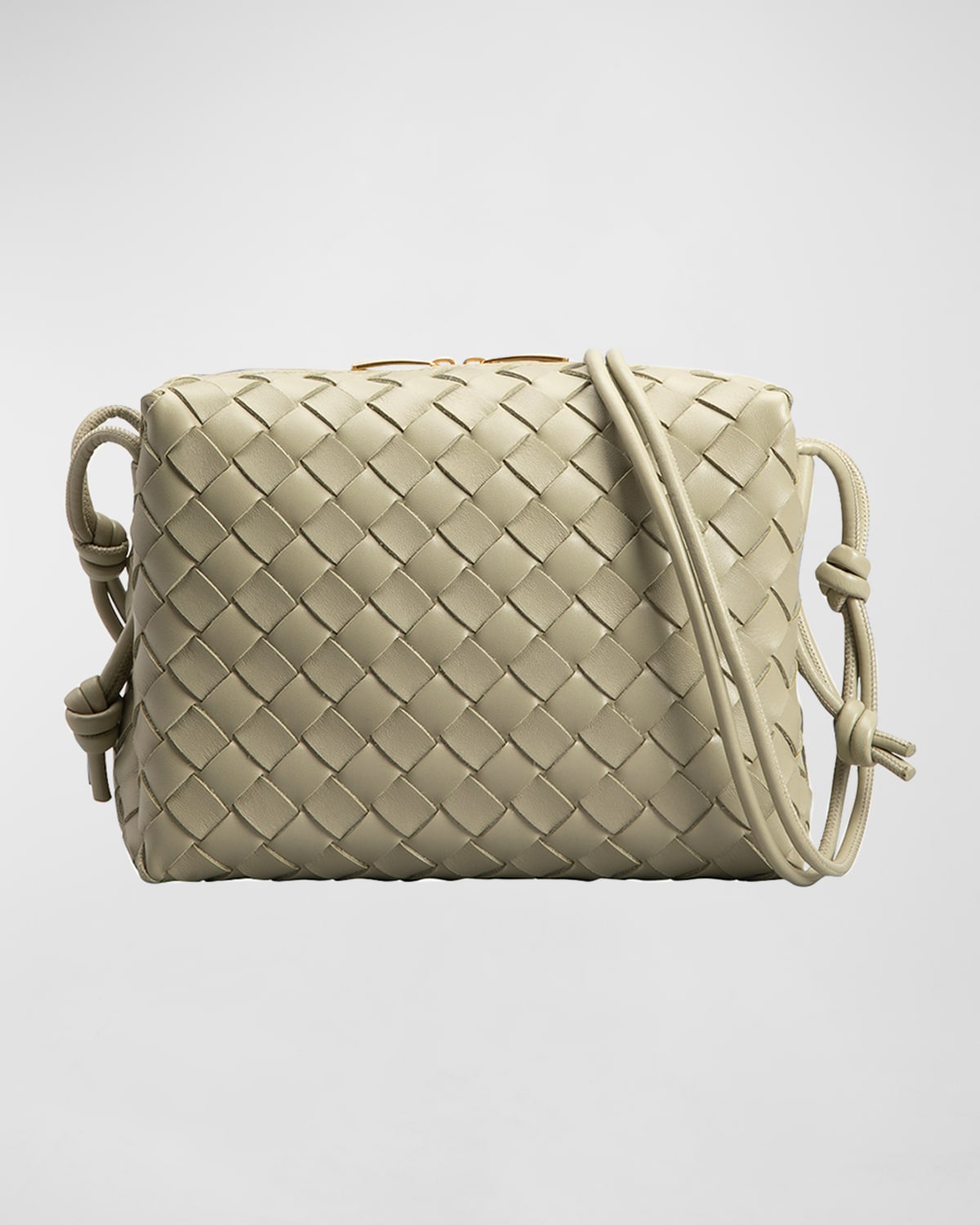 Bottega Veneta Loop Small Intrecciato Napa Shoulder Bag In Travertine