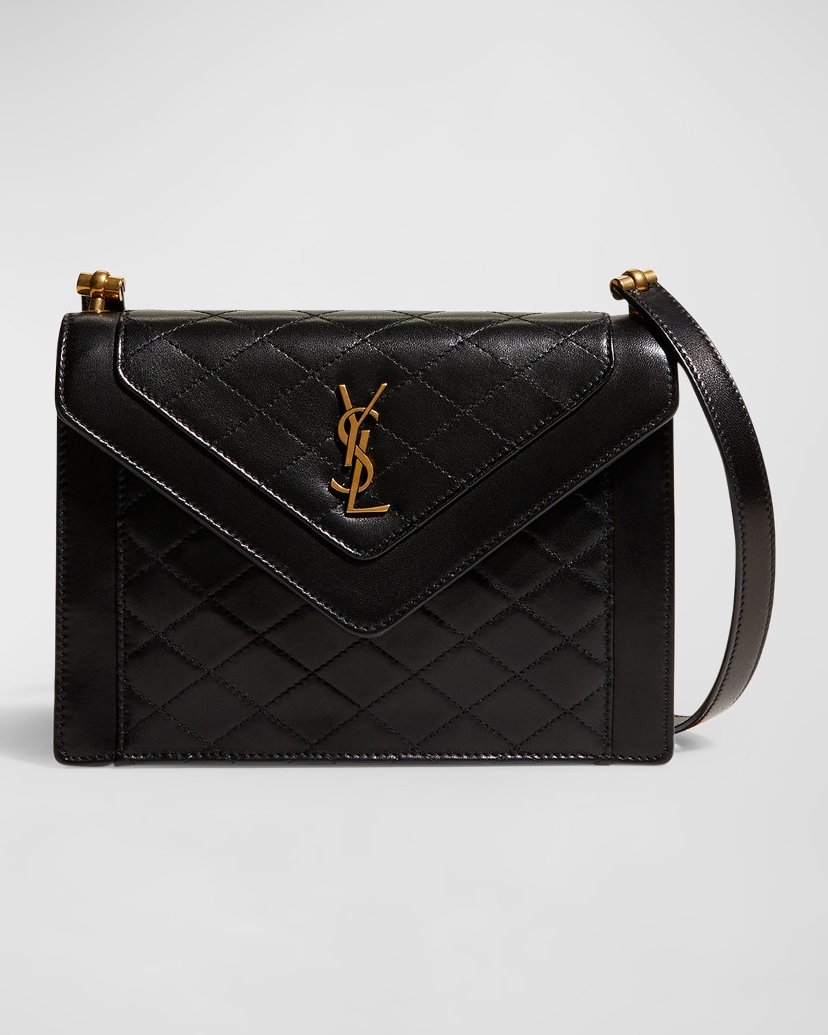 Saint Laurent Gaby Mini Ysl Quilted Leather Satchel Bag In Nero