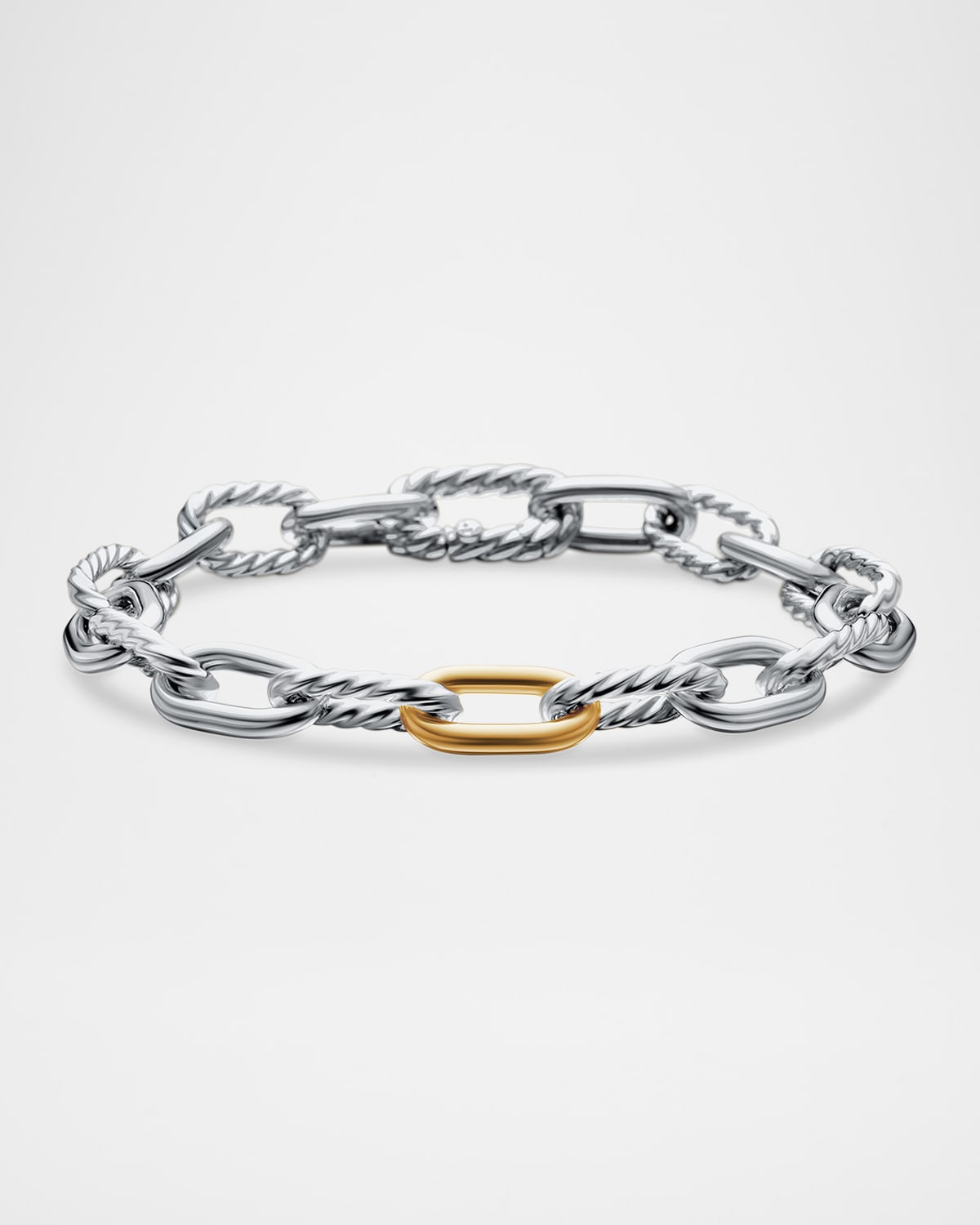 David Yurman DY Madison Chain Bracelet in Silver with 18K Gold, 8.5mm