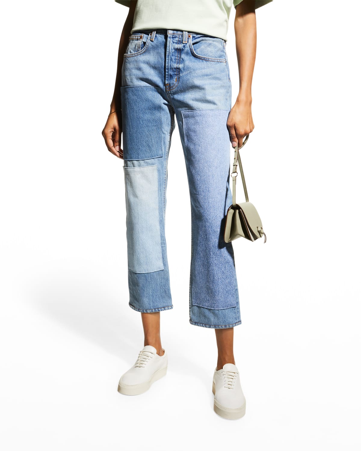 B SIDES Marcel Mid-Rise Relaxed Straight Crop Jeans