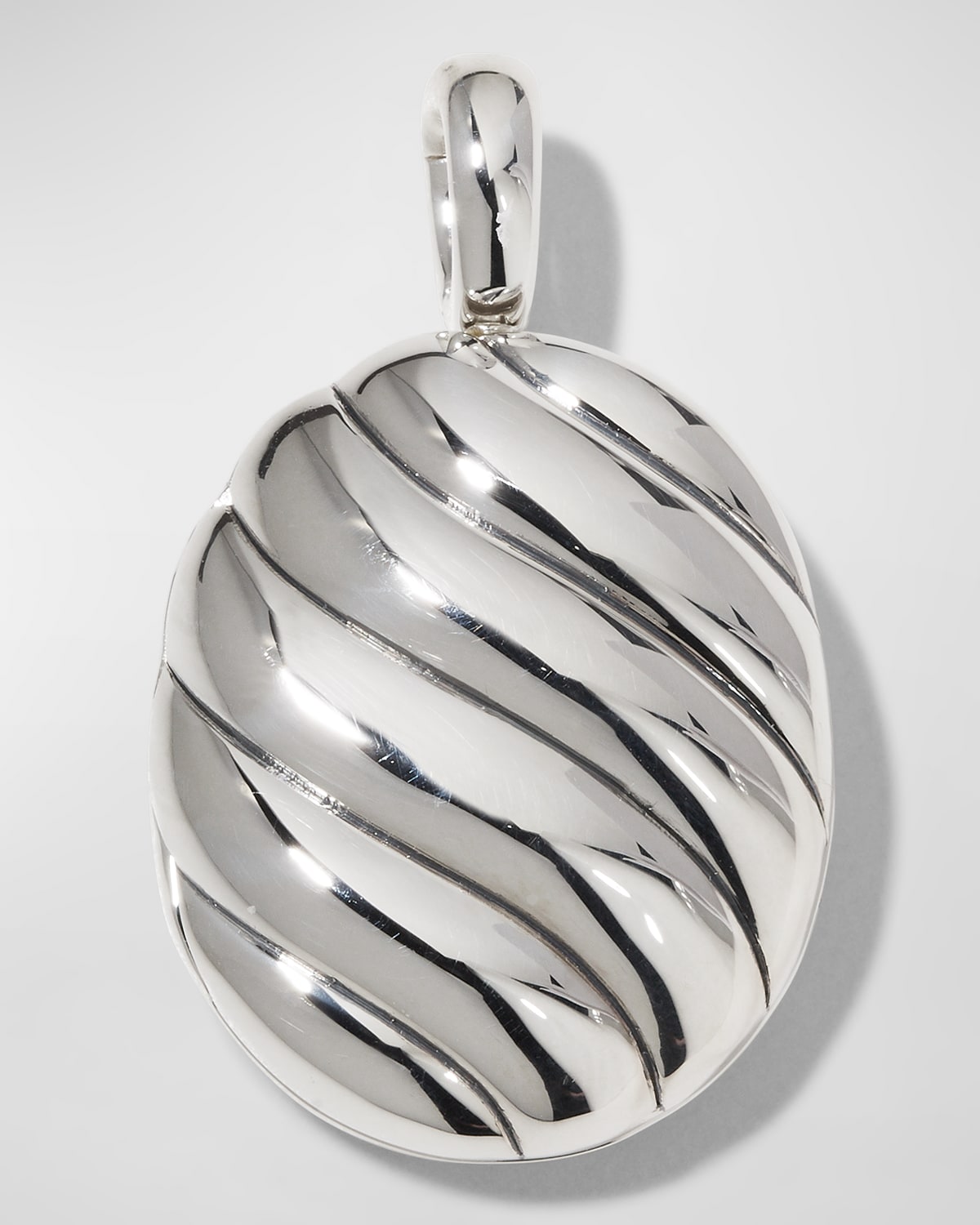 David Yurman Sculpted Cable Locket Enhancer In Sterling Silver