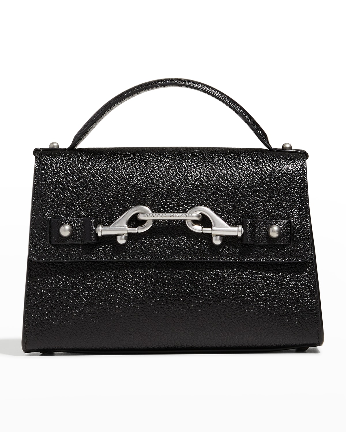 Rebecca Minkoff Lou Flap Leather Top-handle Crossbody Bag In Black