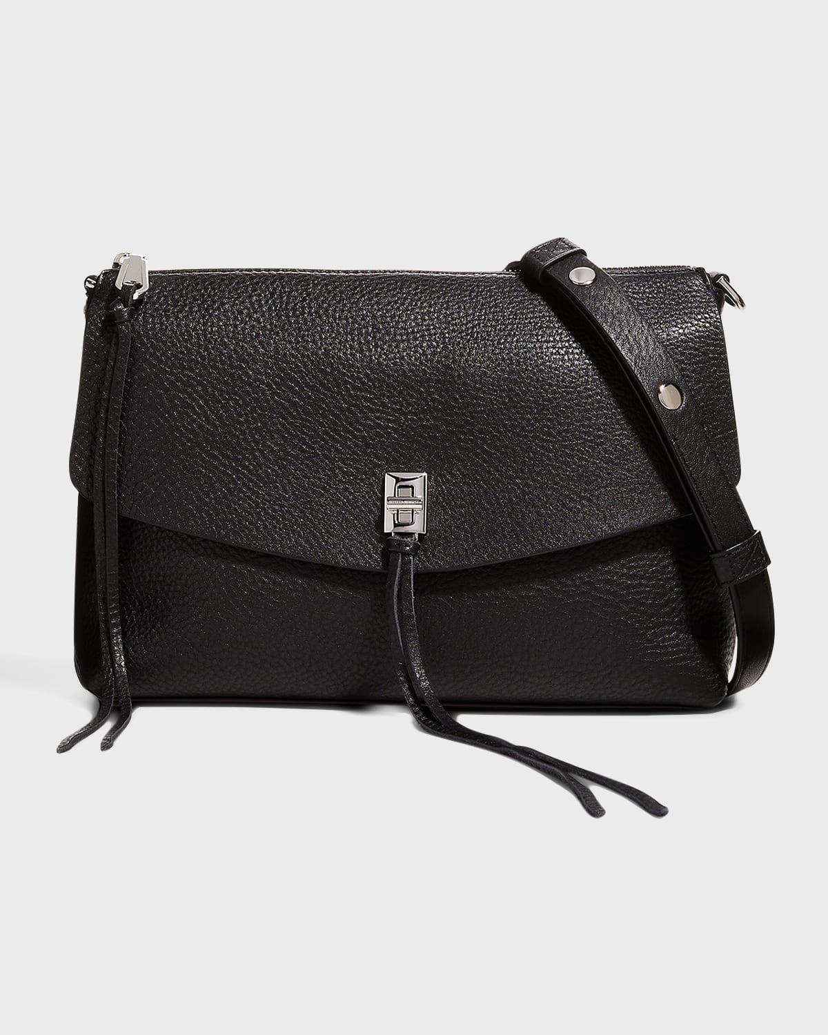 REBECCA MINKOFF DARREN ZIP LEATHER SHOULDER BAG