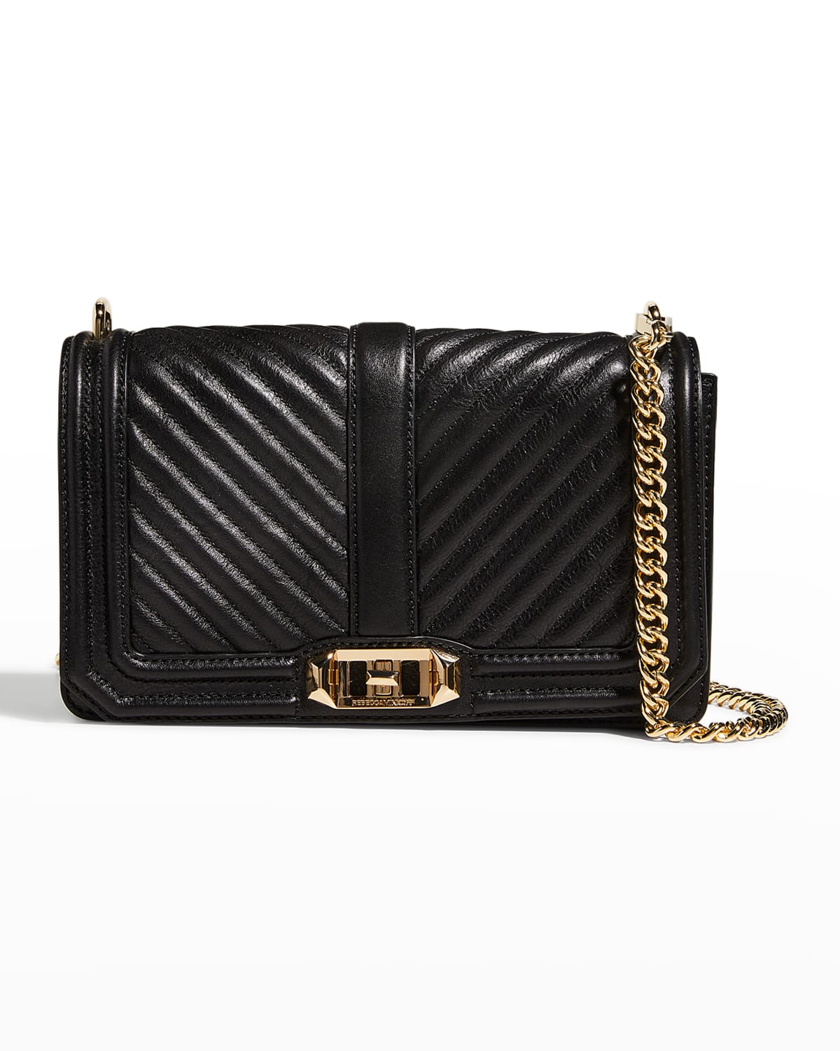 REBECCA MINKOFF LOVE CHEVRON-QUILTED LEATHER CROSSBODY BAG