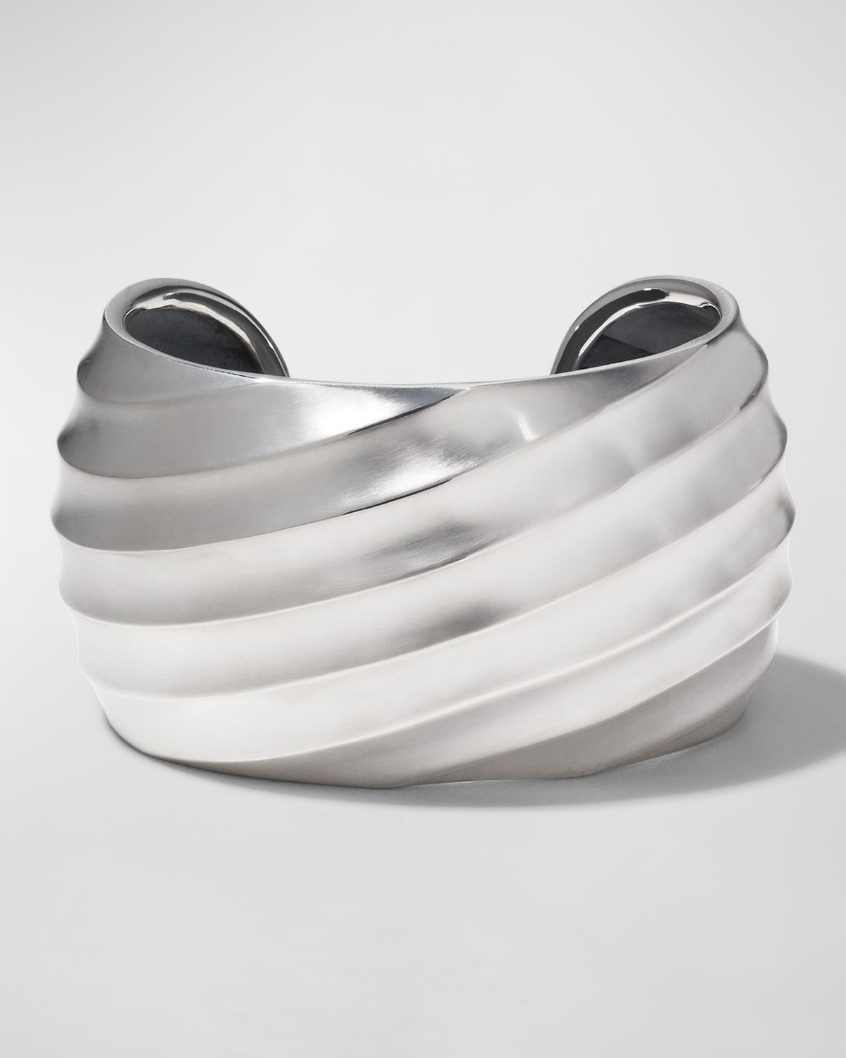 Cable Edge Cuff Bracelet in Recycled Sterling Silver