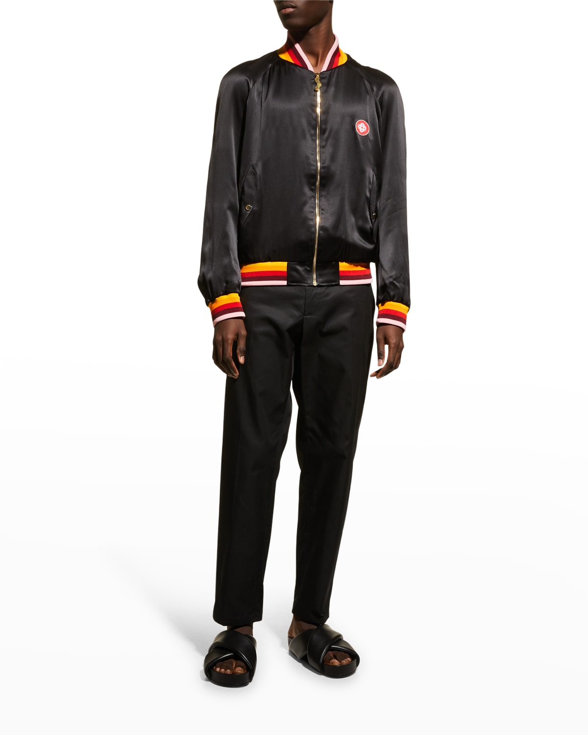 Casablanca Souvenir Masao San Bomber Jacket In Black Masao San