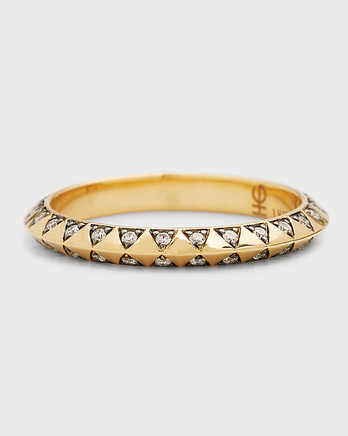 Harwell Godfrey 18K Yellow Gold Skinny Diamond Talisman Ring, Size 6