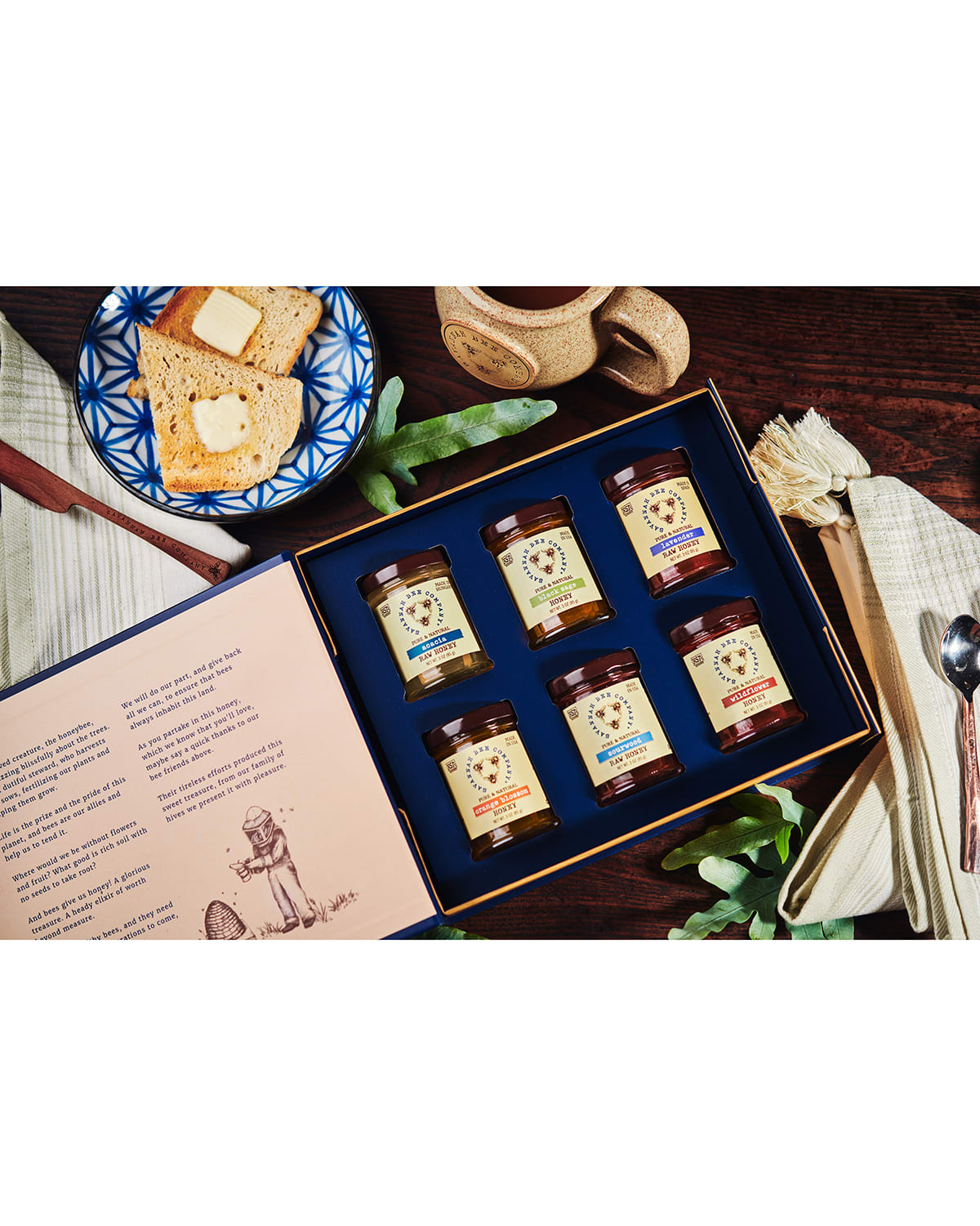 Savannah Bee Company Artisanal Honey Book 6-piece Gift Set