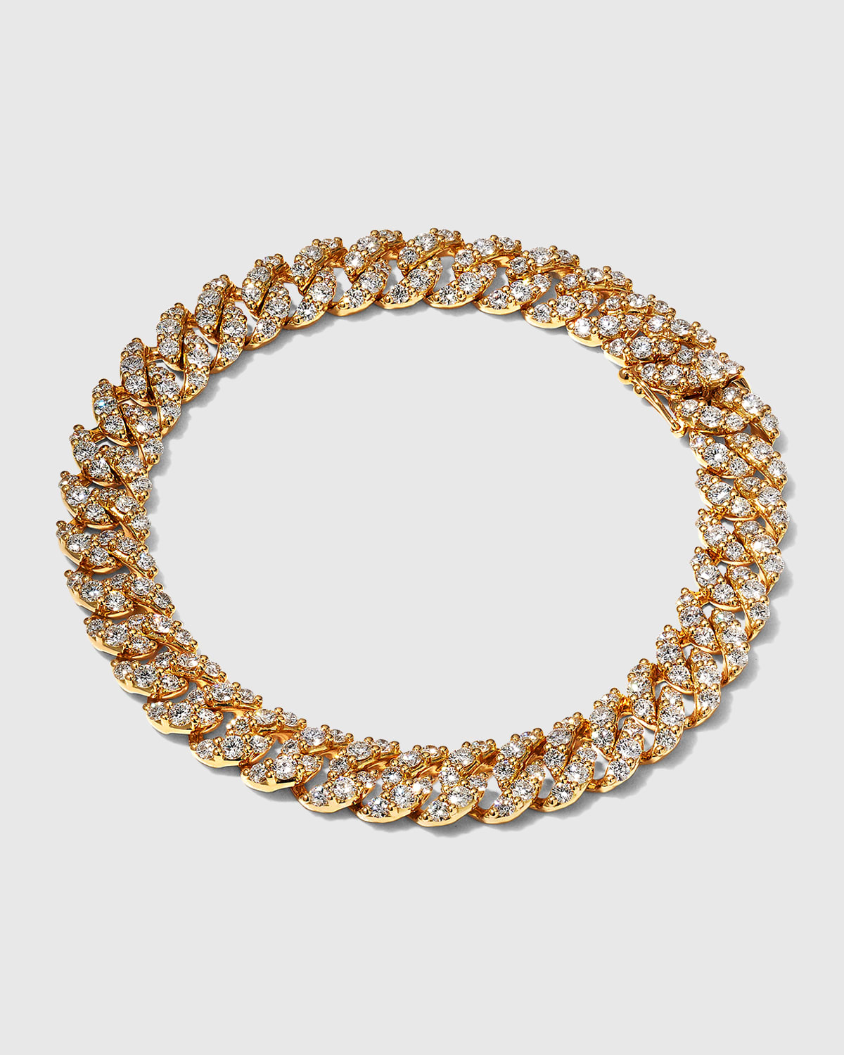 Leo Pizzo Yellow Gold Link Bracelet with Pave Diamonds, 8.06tcw