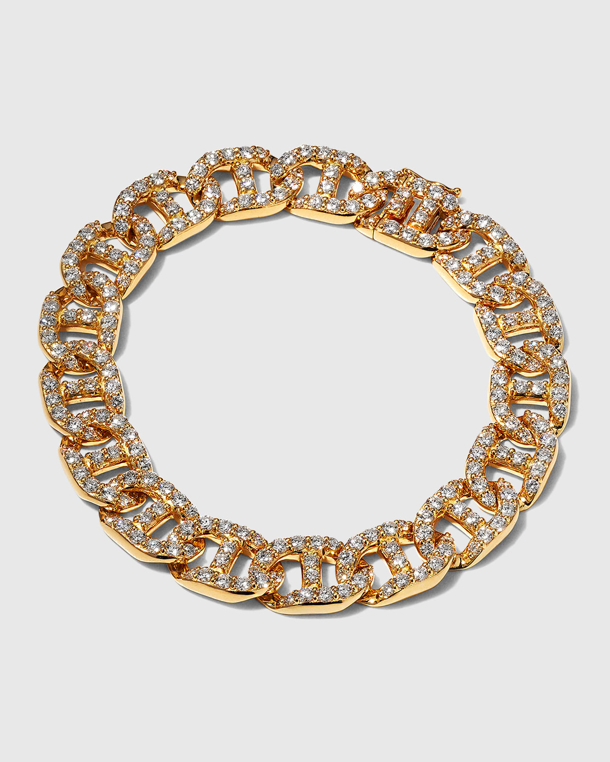 Yellow Gold Small Diamond Link Bracelet, 6.66tcw