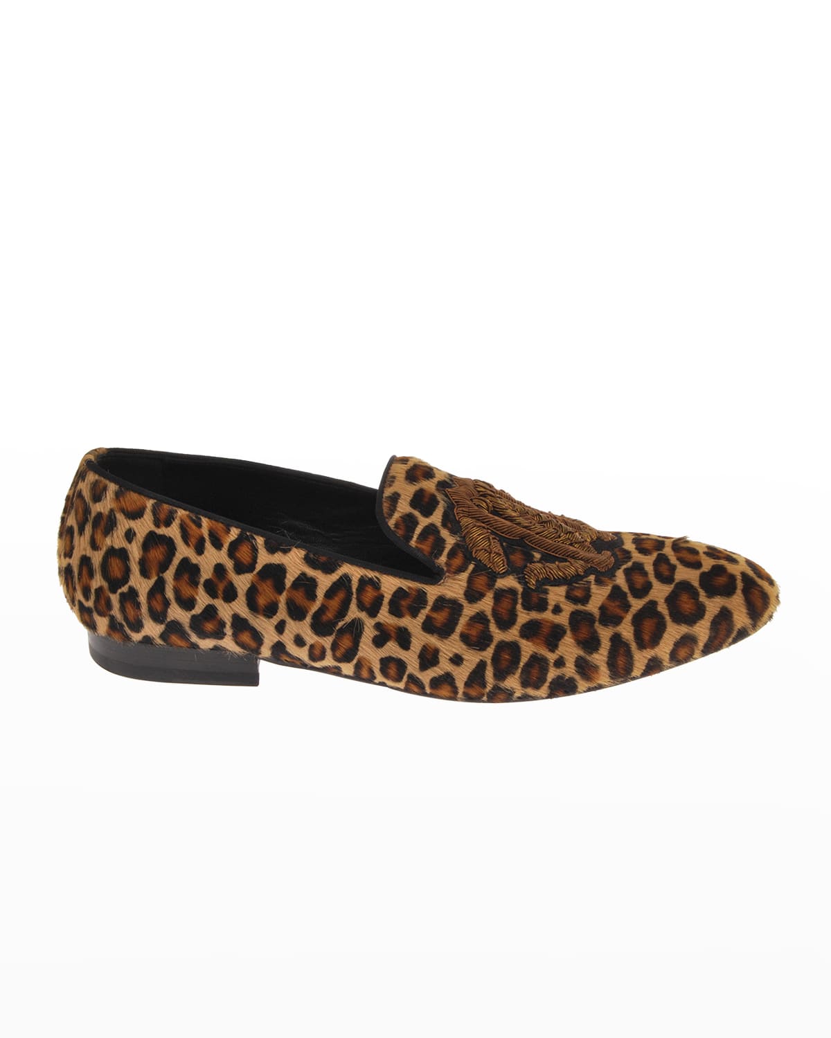 Men's Cheetah-Print Calf Fur Loafers