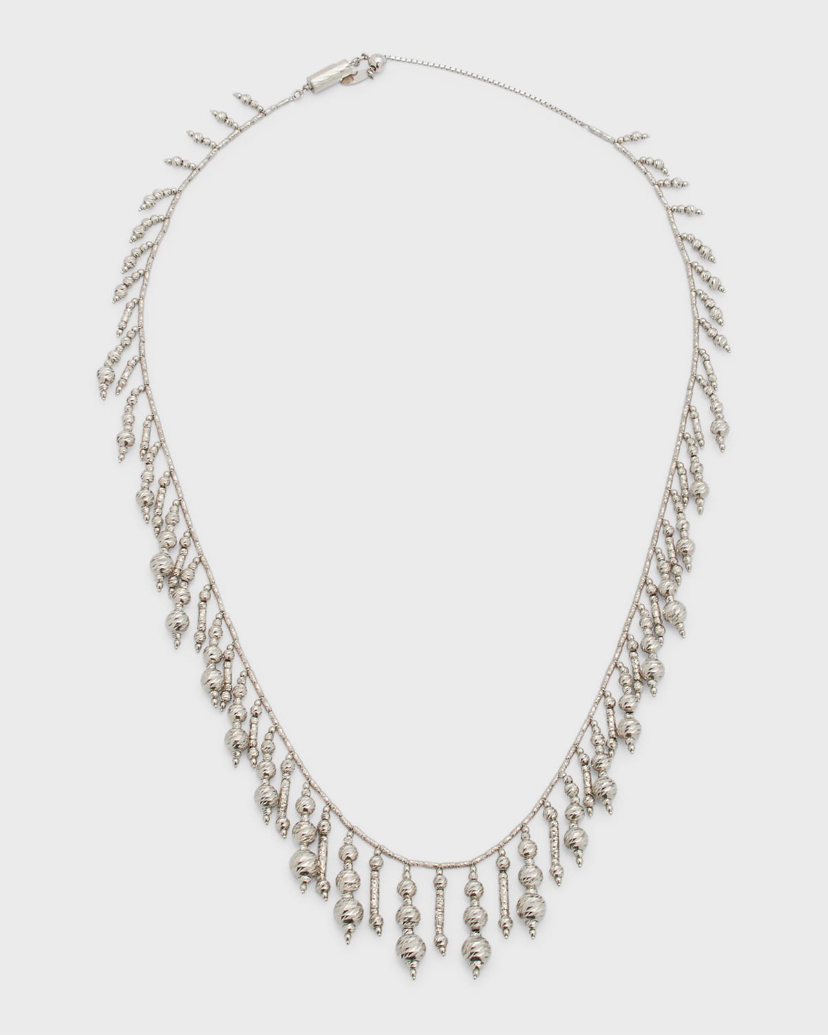 Platinum Enchant Necklace With Drop Beads