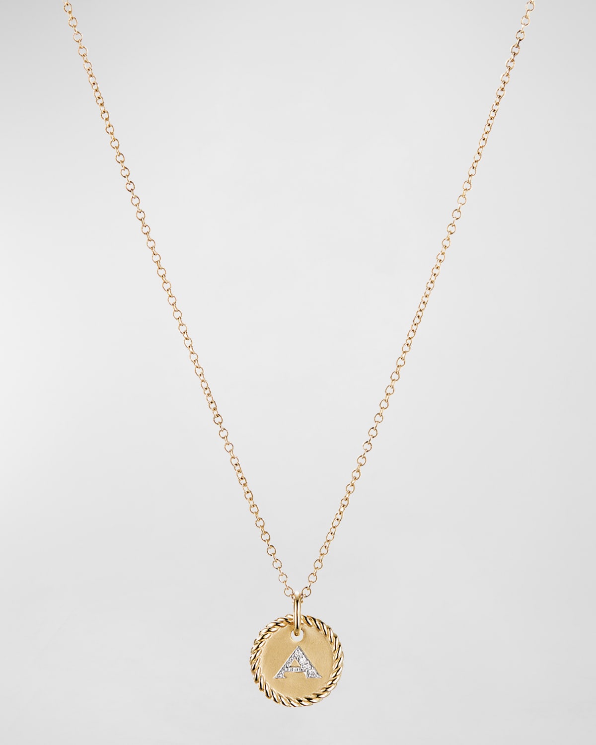 David Yurman Initial Cable Collectible Diamond Necklace In 18k Gold