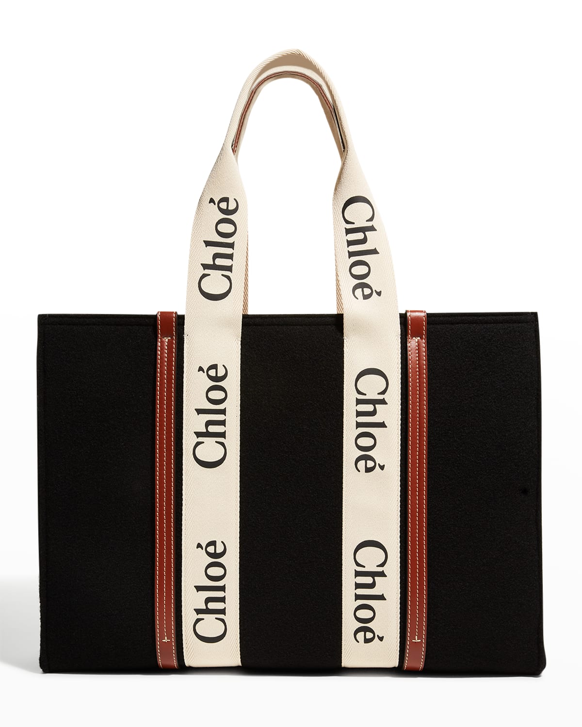 CHLOÉ WOODY LARGE RECYCLED WOOL TOTE BAG