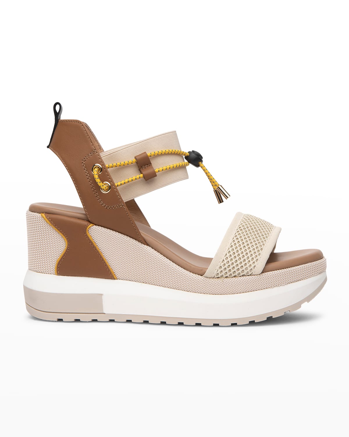 Nerogiardini Bungee Wedge Sandals In Brown Multi