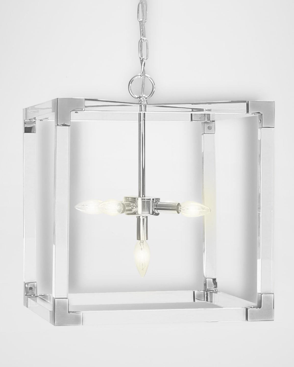Worlds Away Eli 16" Square Chandelier In Silver
