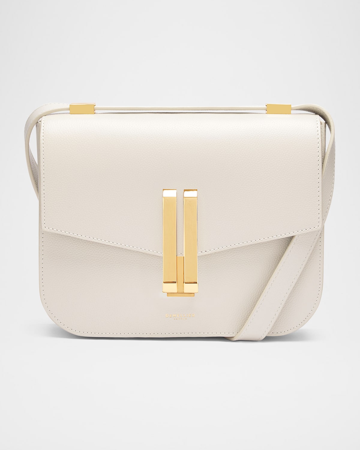 Demellier The Medium Vancouver Leather Crossbody Bag In White