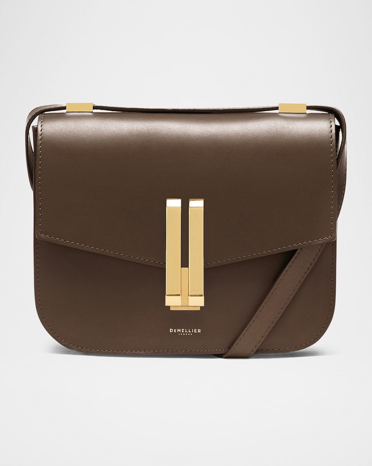 Demellier The Medium Vancouver Leather Crossbody Bag In Brown