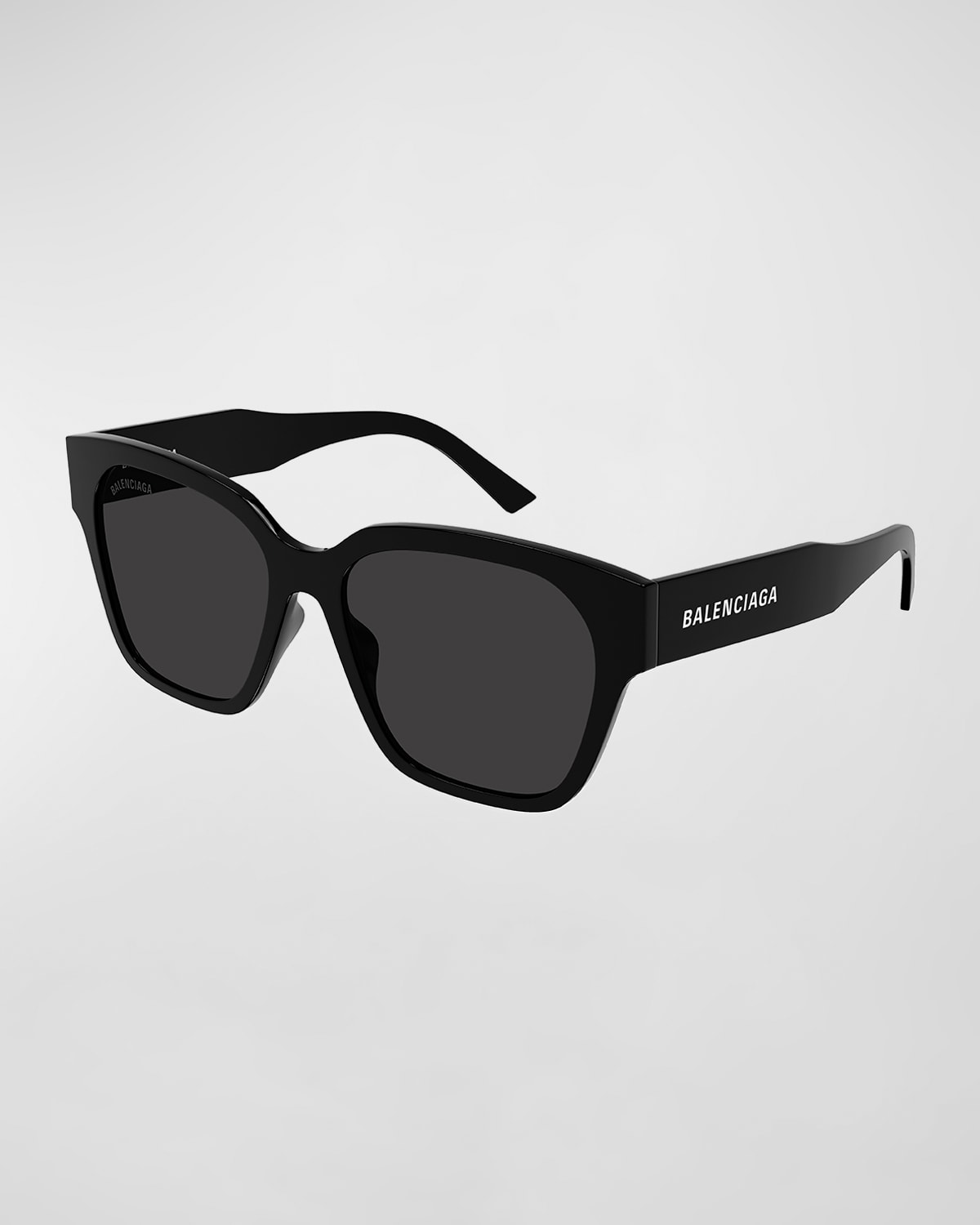 Balenciaga Oversized Square Acetate Sunglasses In 001 Shiny Black
