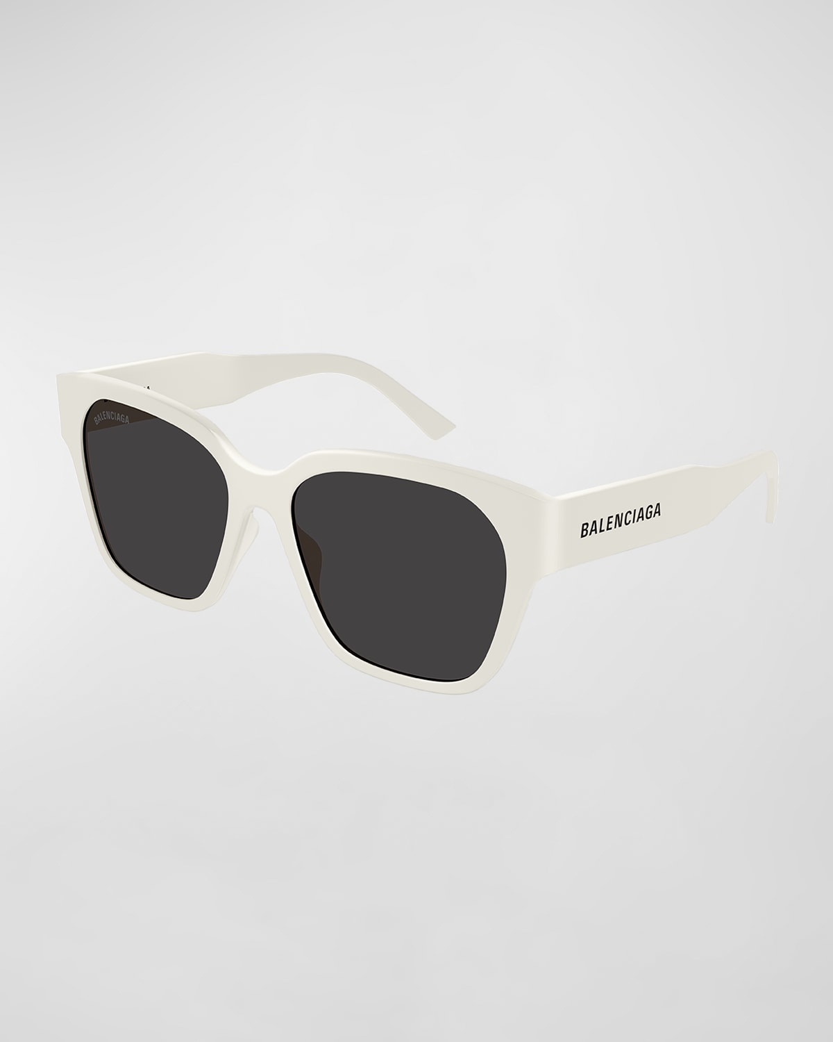 Balenciaga Oversized Square Acetate Sunglasses In 003 Shiny Ivory