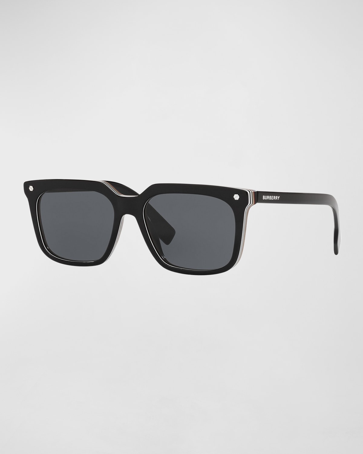 Men's Icon Stripe Square Acetate Sunglasses