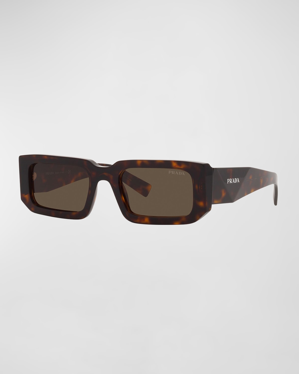 Shop Prada Men's Rectangle Acetate Sunglasses In One Color Option