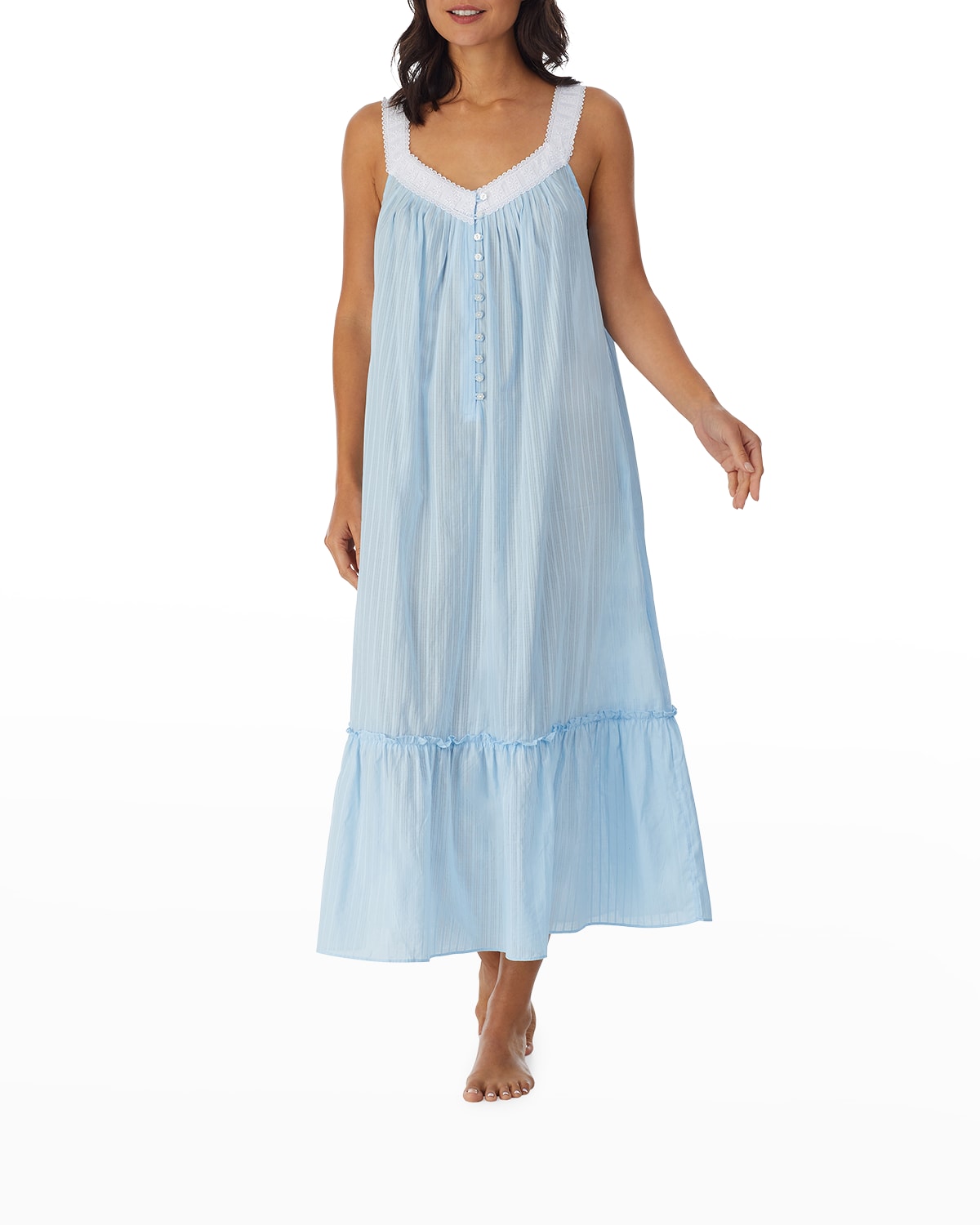 Eileen West Sleeveless Ballet Nightgown Wht/ Flor