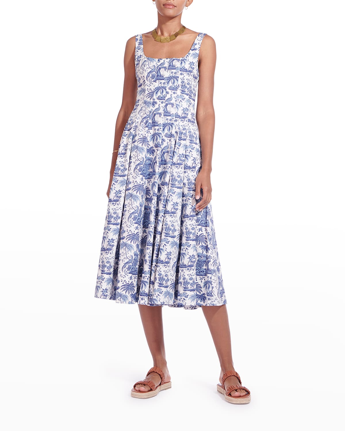 Kika's printed midi sales dress in ivory combo
