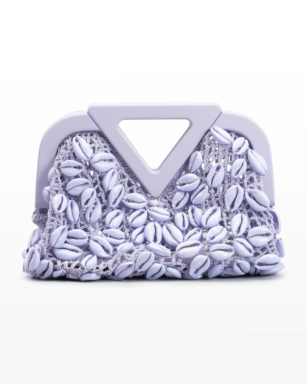 Bottega Shells Crochet Clutch Bag In Lavender ModeSens